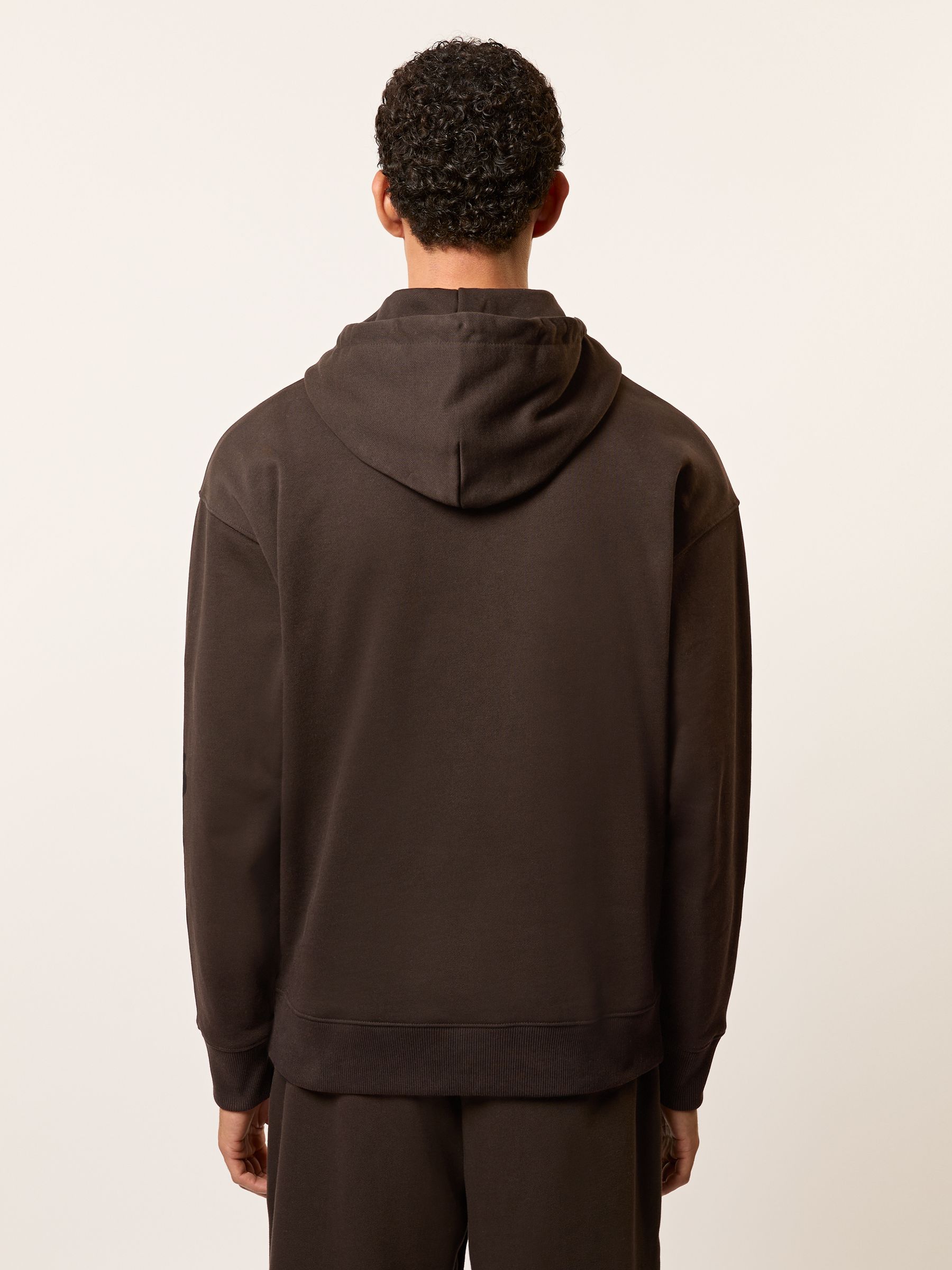 Monogram Cotton Oversized Hoodie in Brown