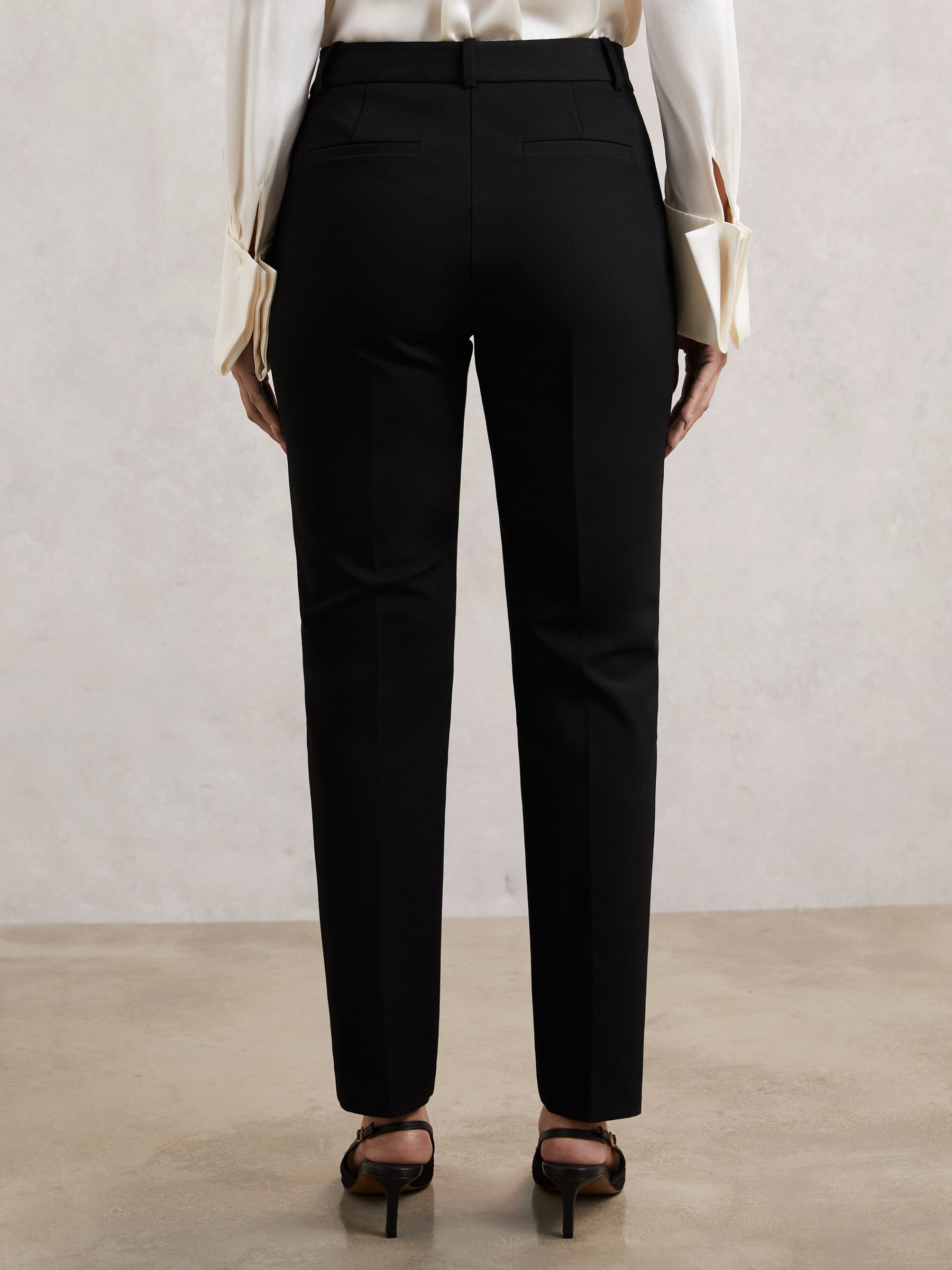 Pintuck Tapered Trousers in Black