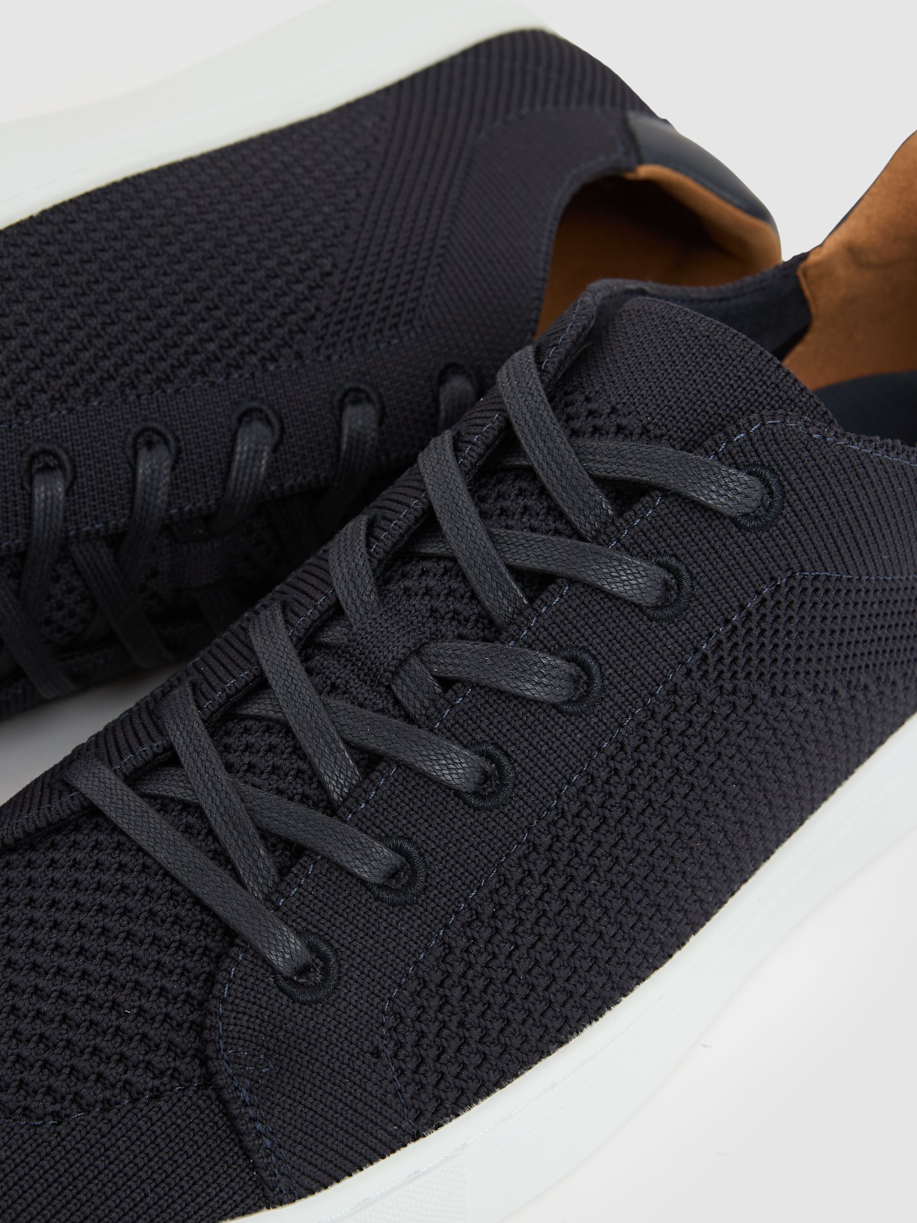 Knitted Low-Top Trainers in Navy