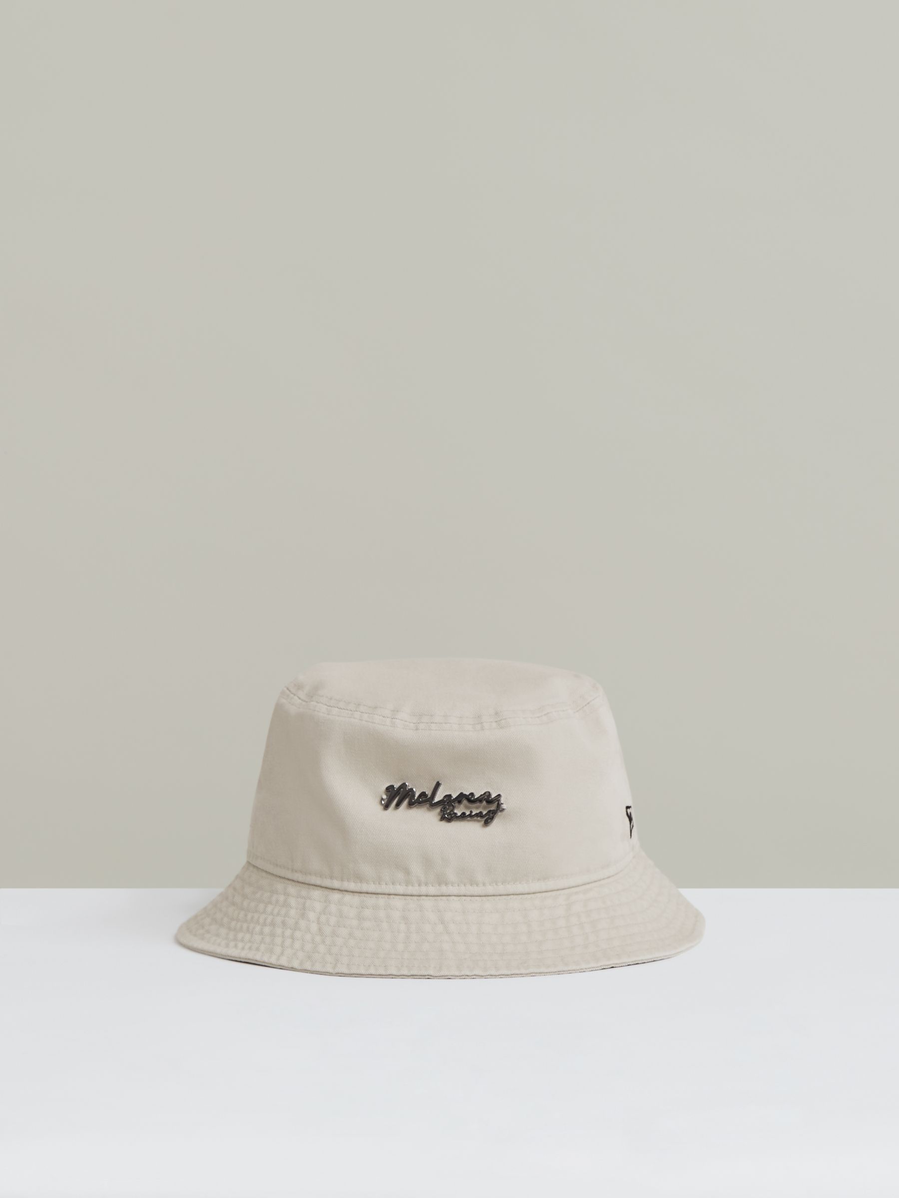 Unisex Fit McLaren Racing Cotton Bucket Hat in Stone