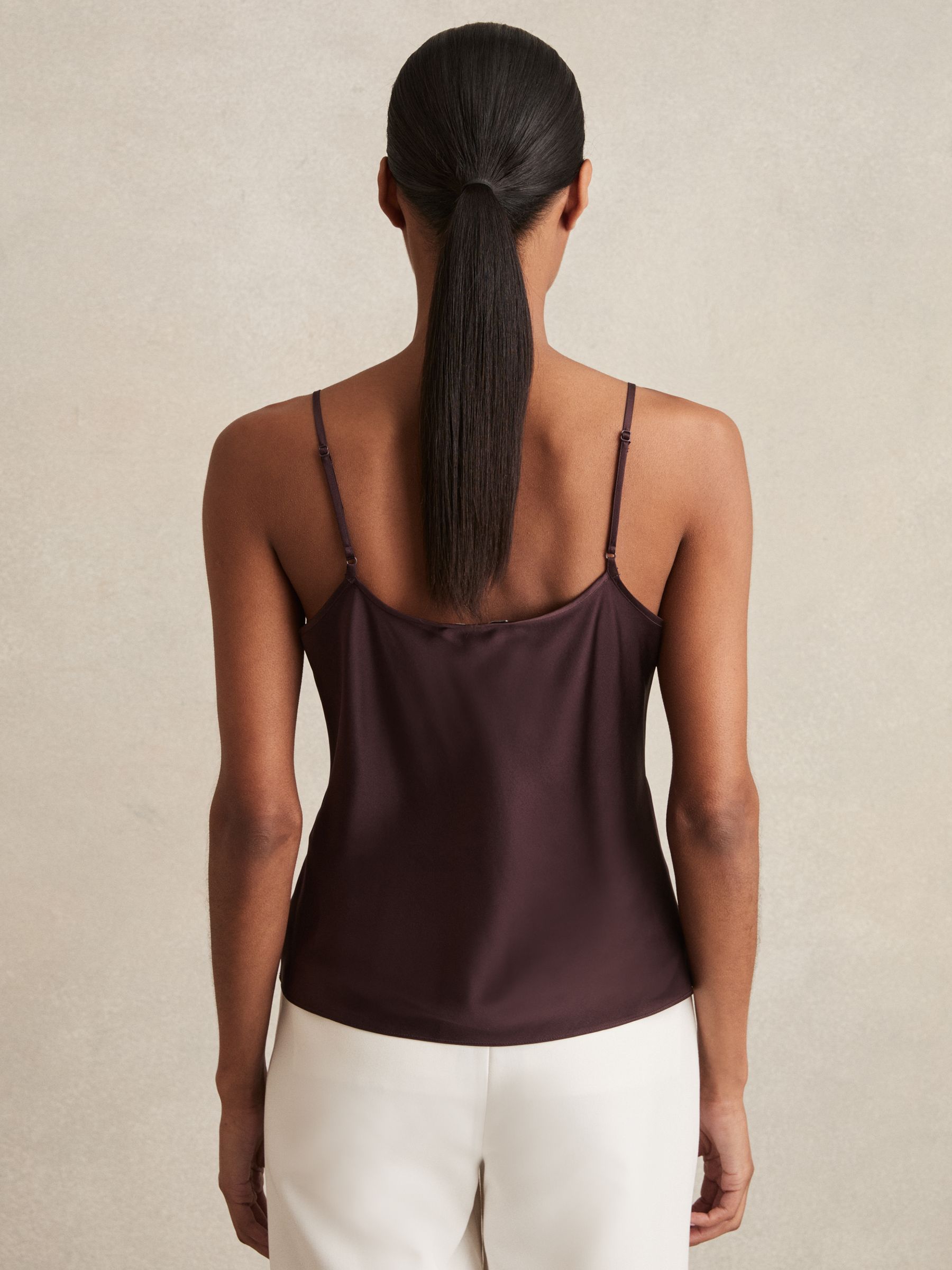 Silk Cami Top in Burgundy