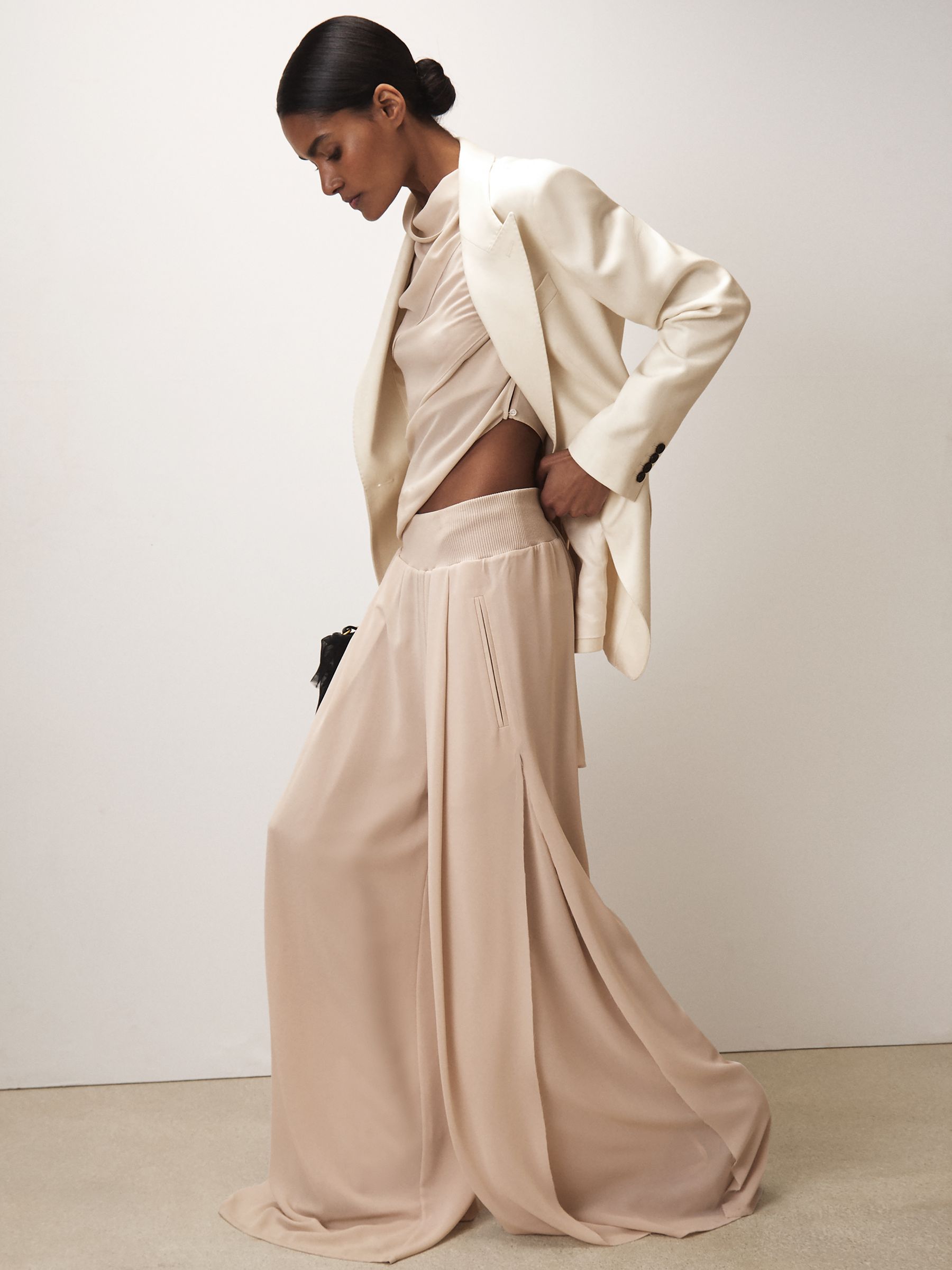 Reiss | Royal Ballet Chiffon Trousers in Neutral