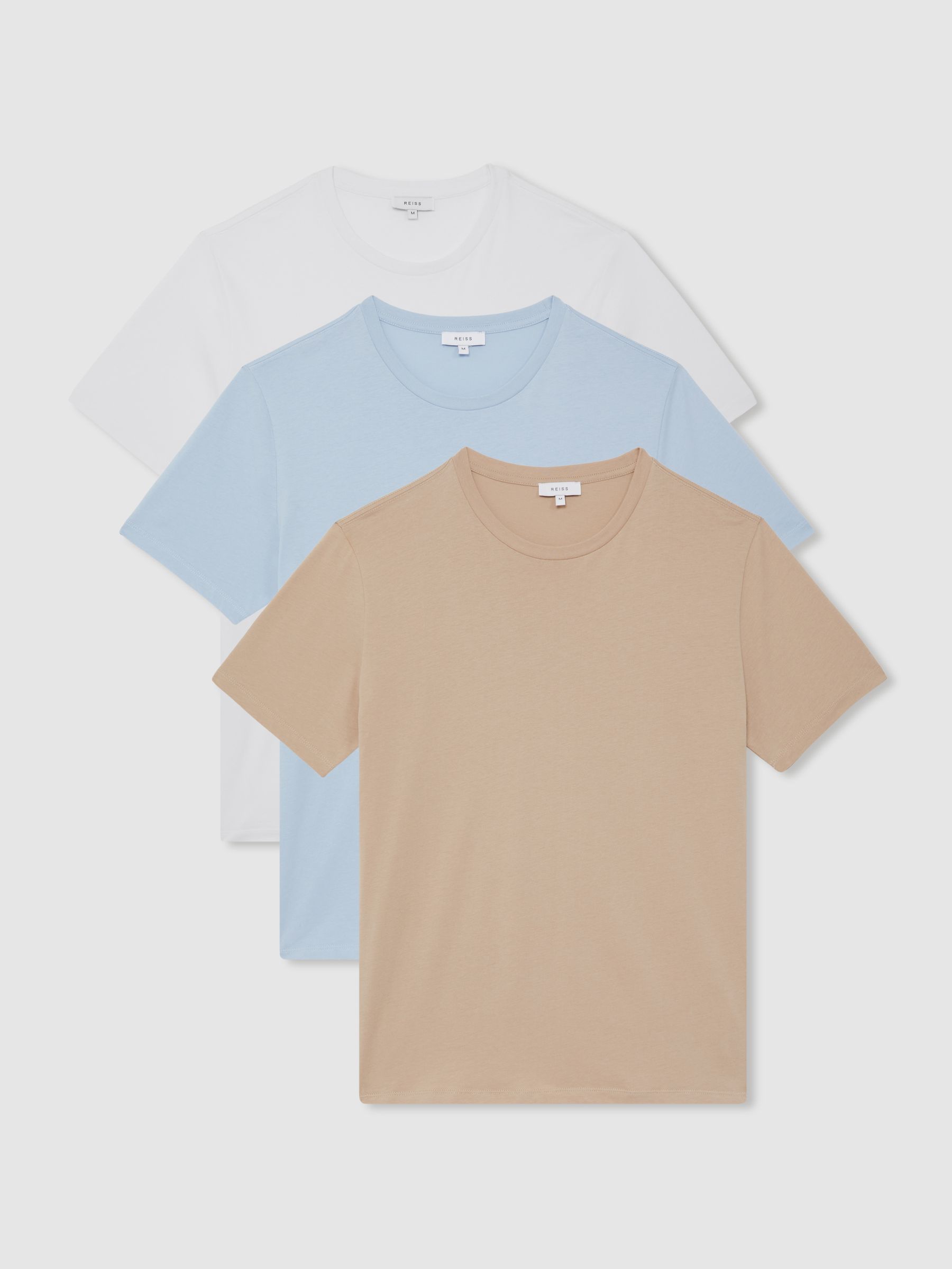 Cotton-Jersey Crew-Neck T-shirts 3 Pack in Neutral