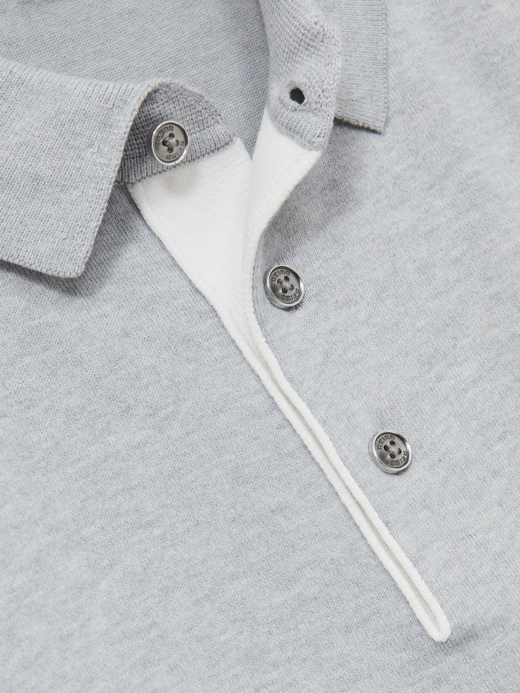 Contrast-Placket Polo Shirt With Cotton in Washed Sage Green