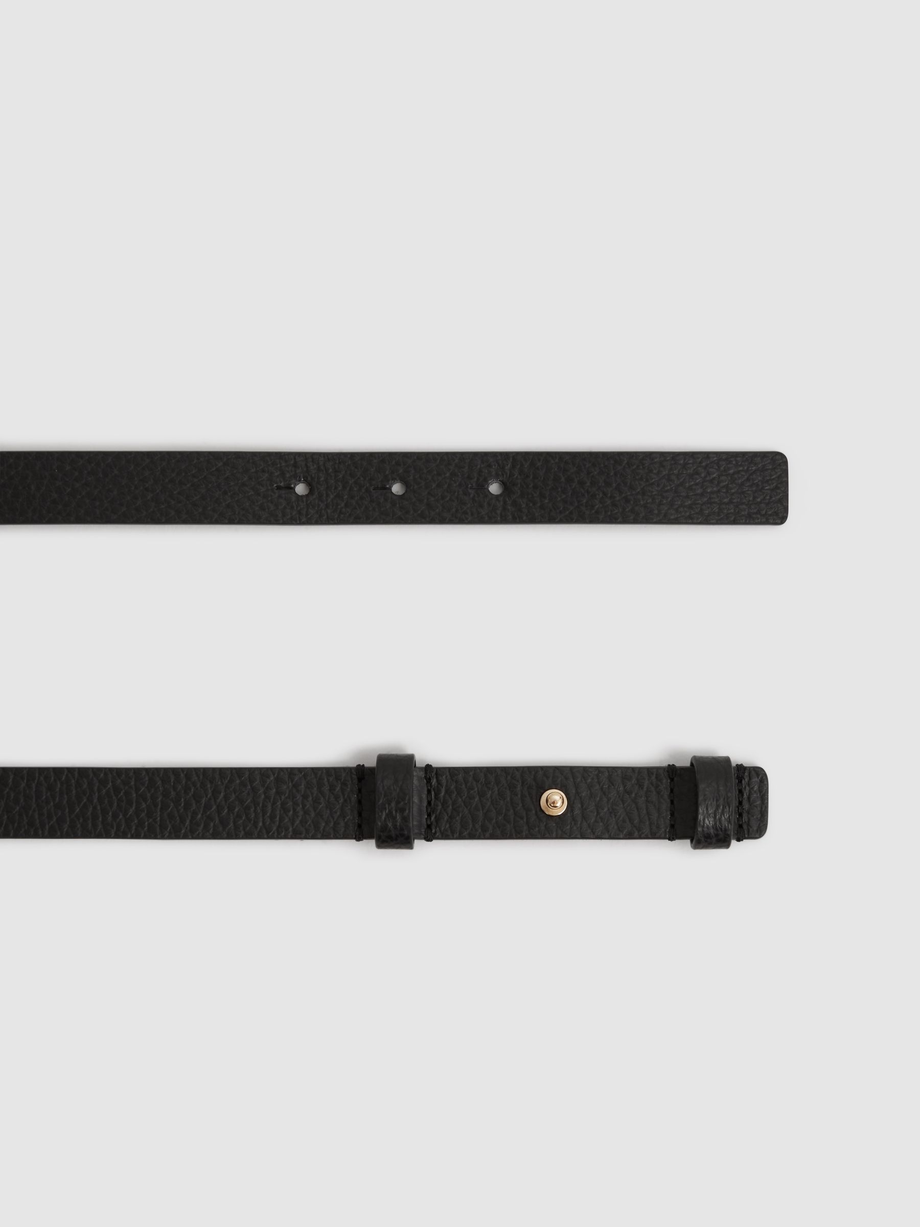 Leather Square Hinge Belt in Black