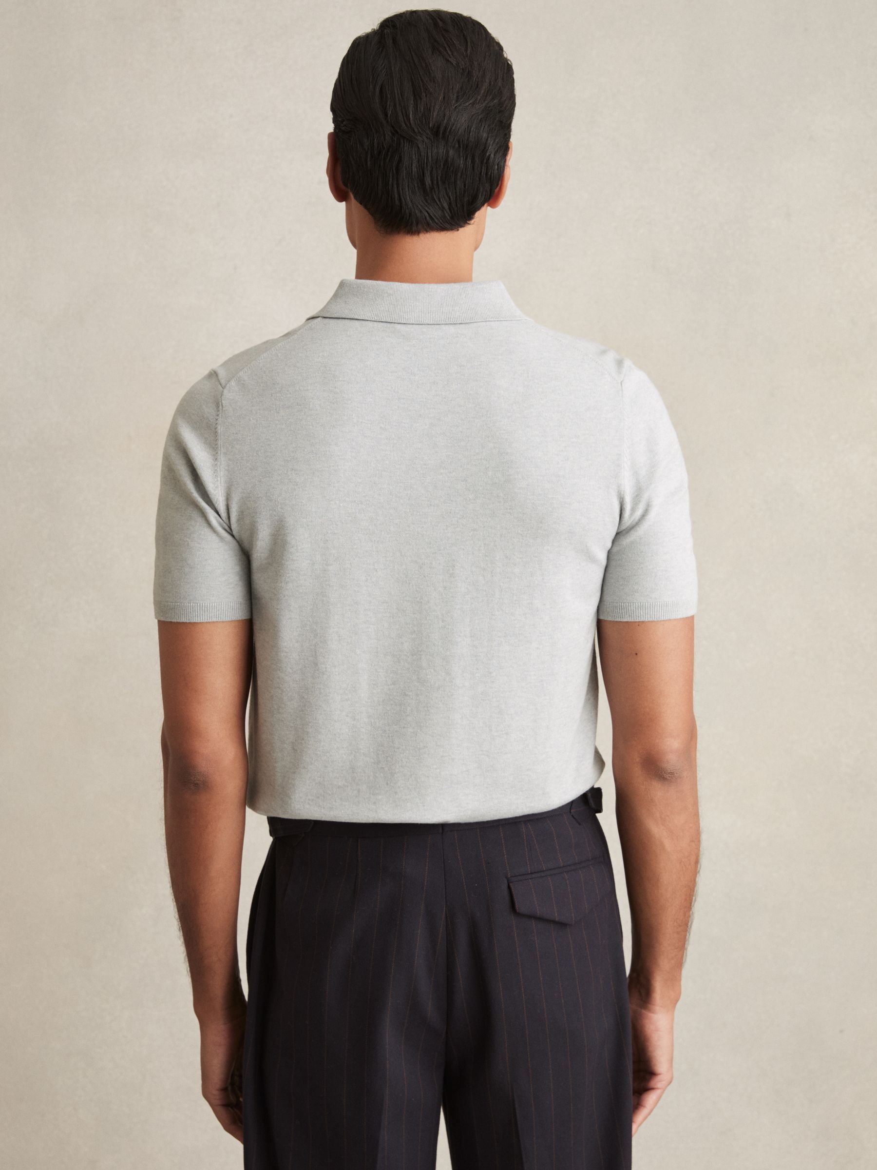 Contrast-Placket Polo Shirt With Cotton in Washed Sage Green