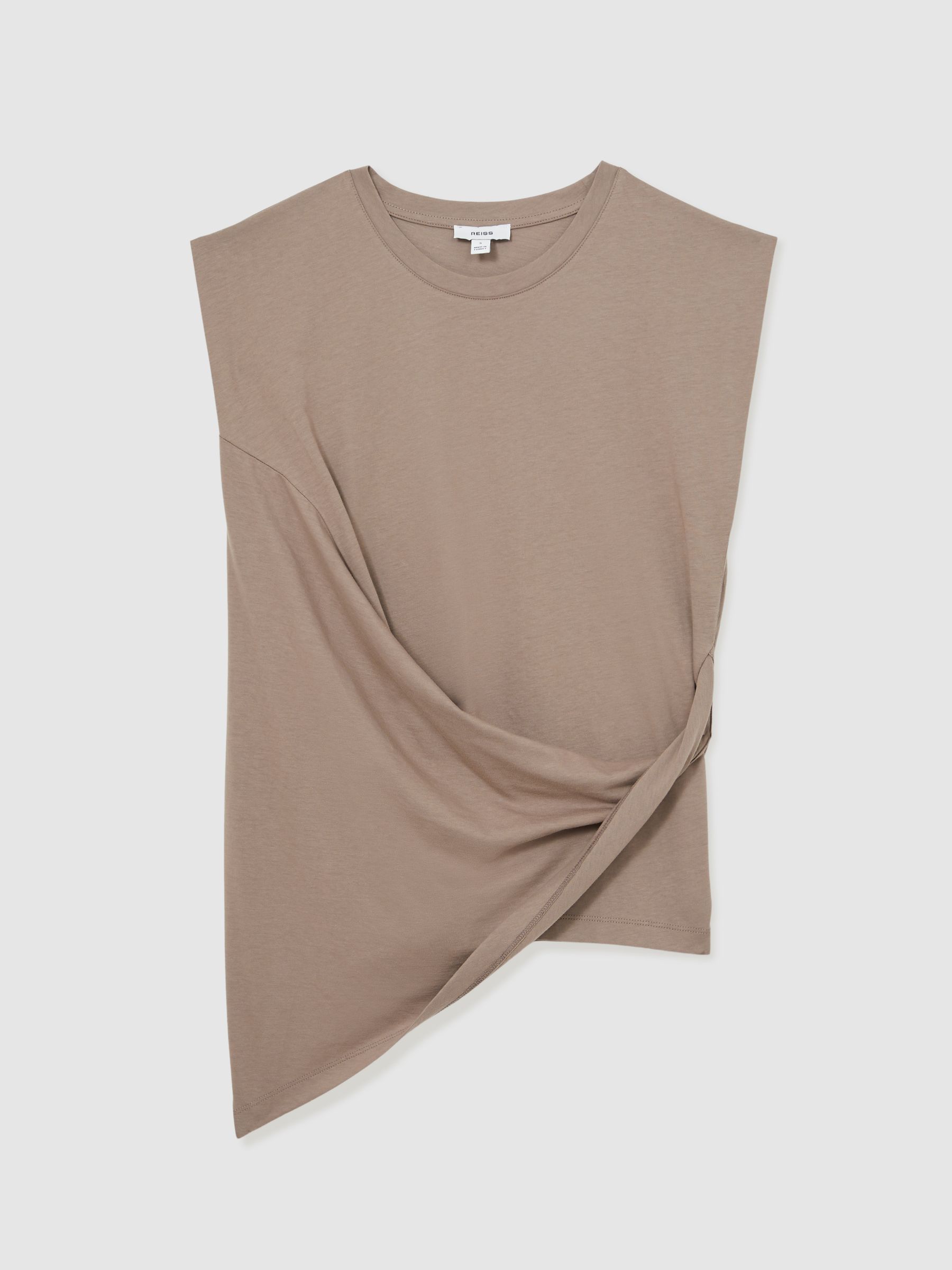 Cotton Drape T-Shirt in Taupe Neutral