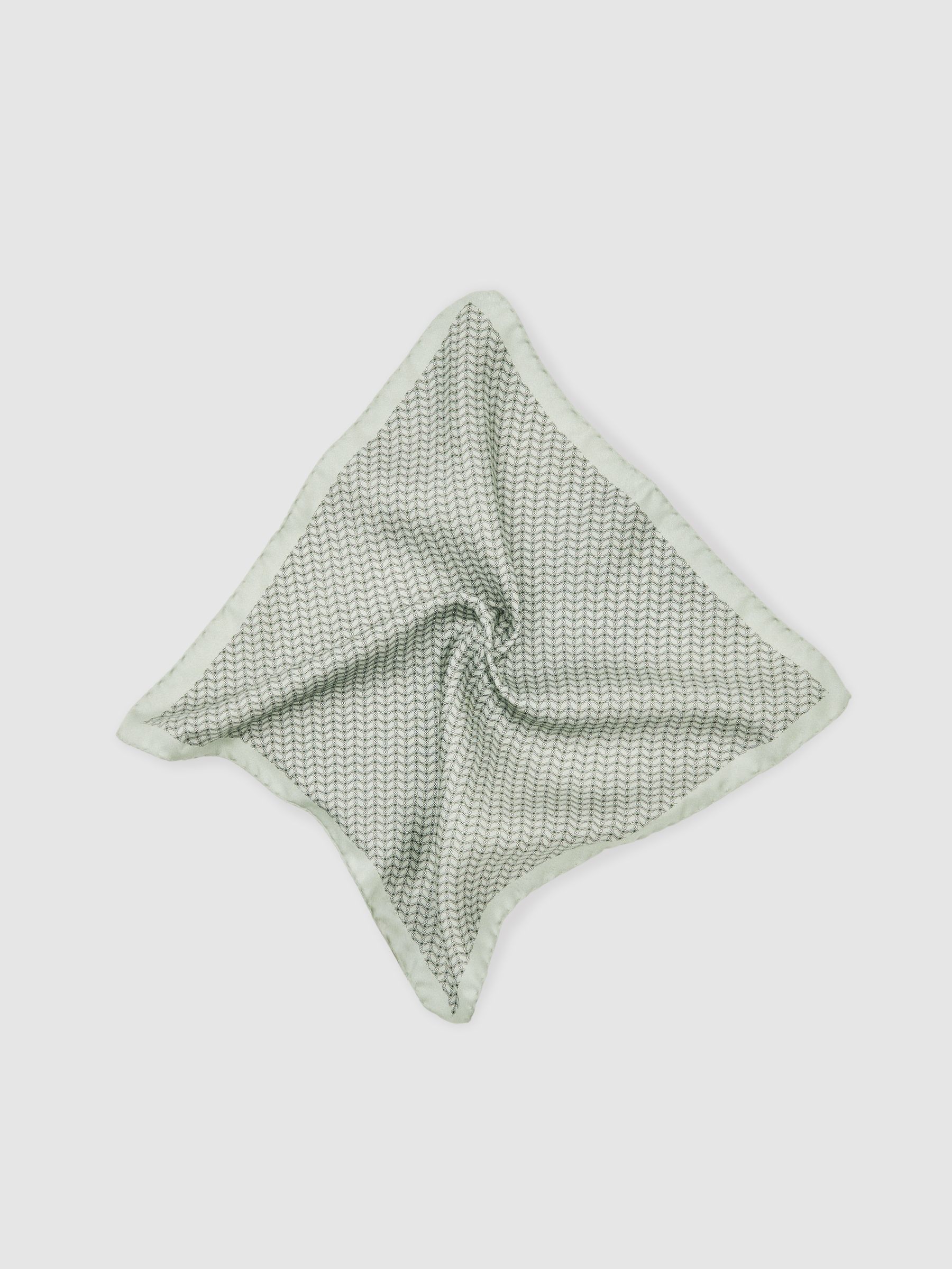 Geo Chain Detail Pocket Square in Sage