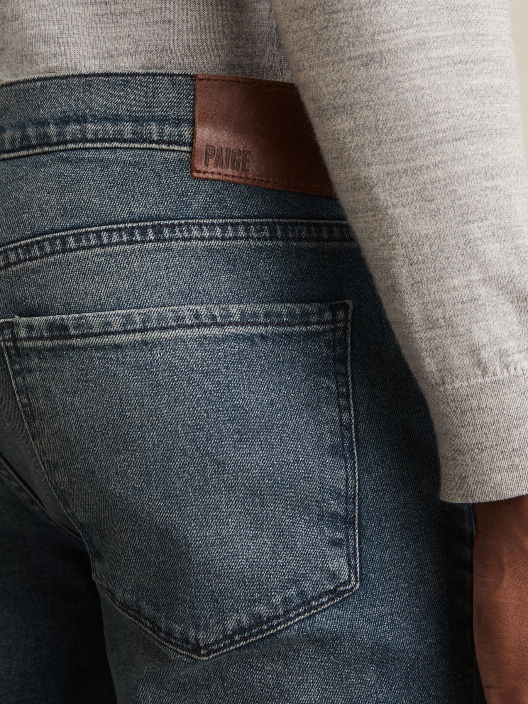 Paige Slim-Leg Jeans in Mid Blue Wash