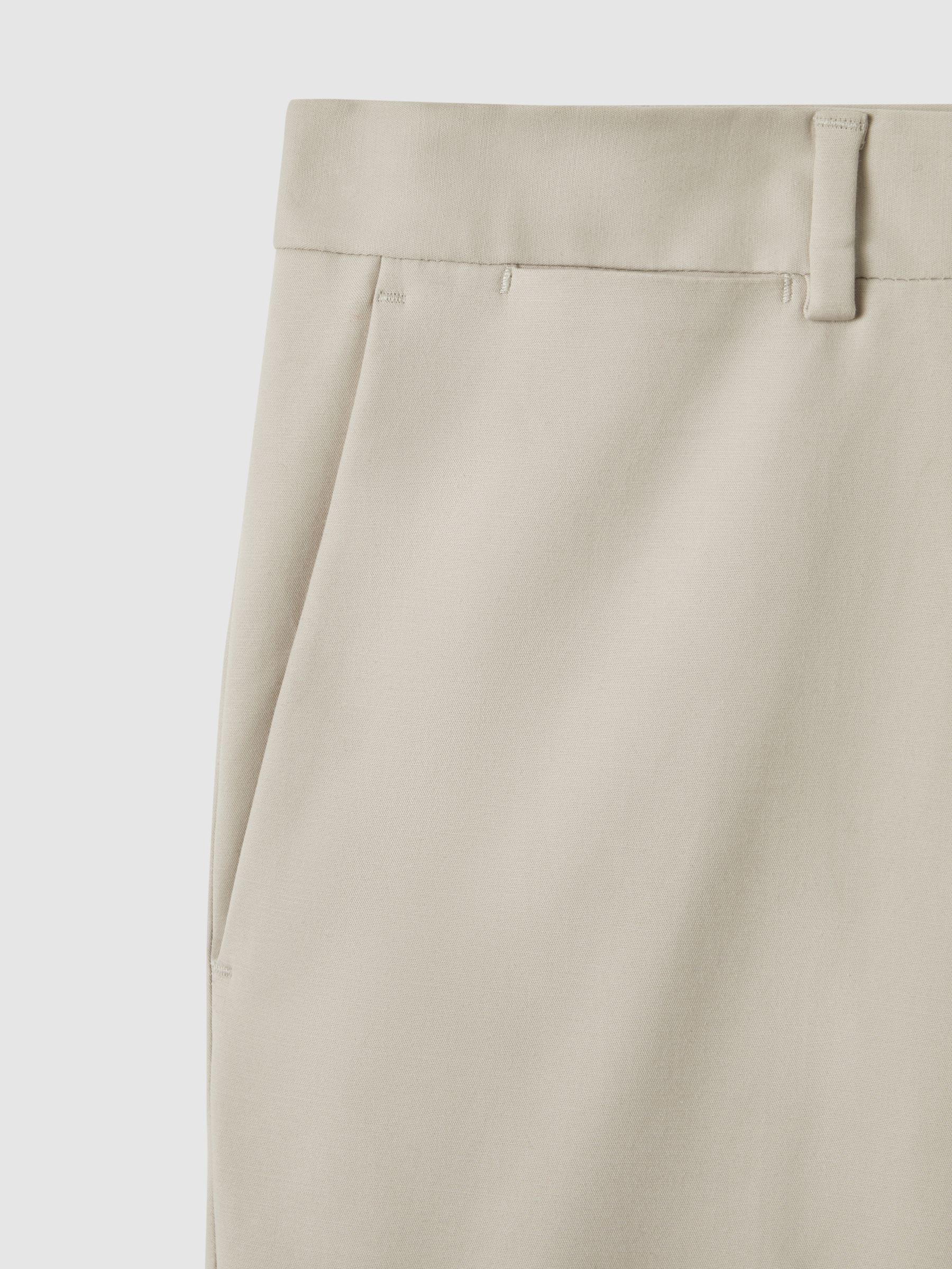 Slim Fit Cotton Blend Chinos in Stone