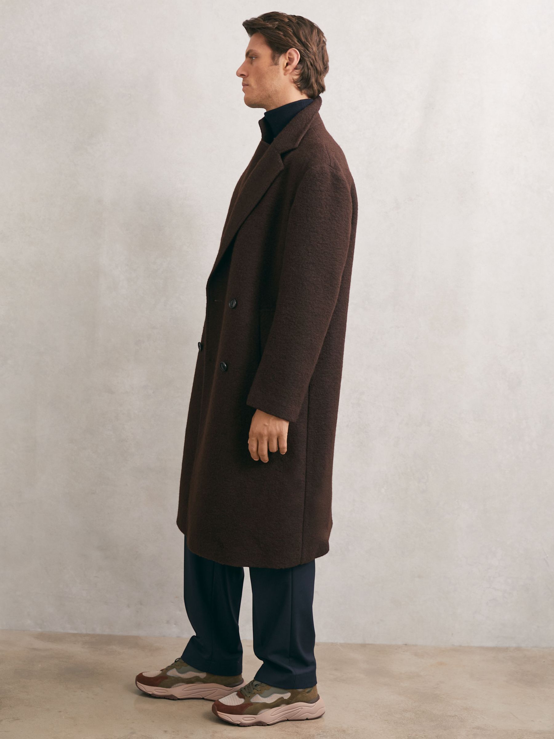 Chunky-Sole Panelled Runner Trainers in Brown/Khaki Green