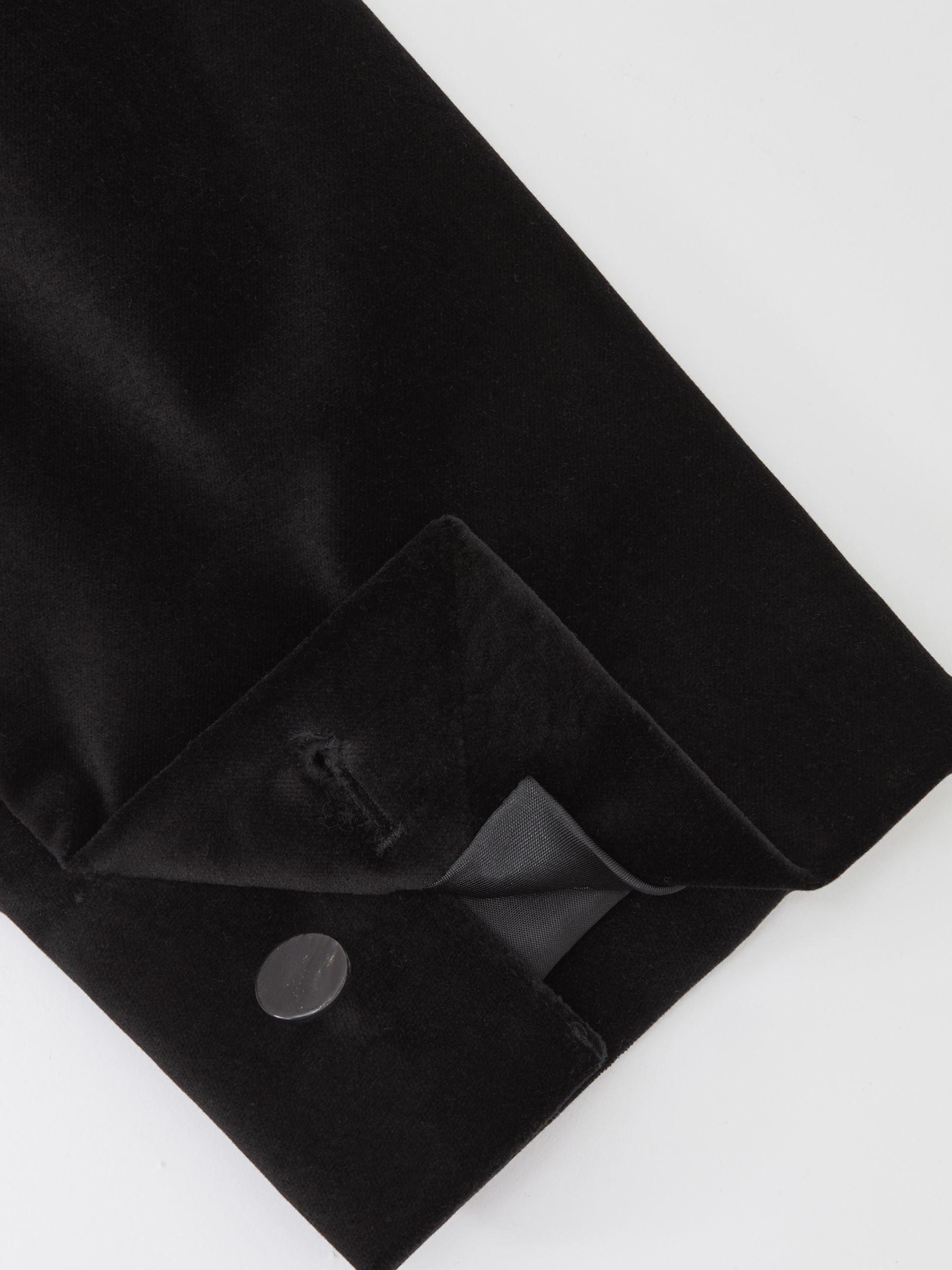 Single-Breasted Velvet Blazer Slim-Fit in Black