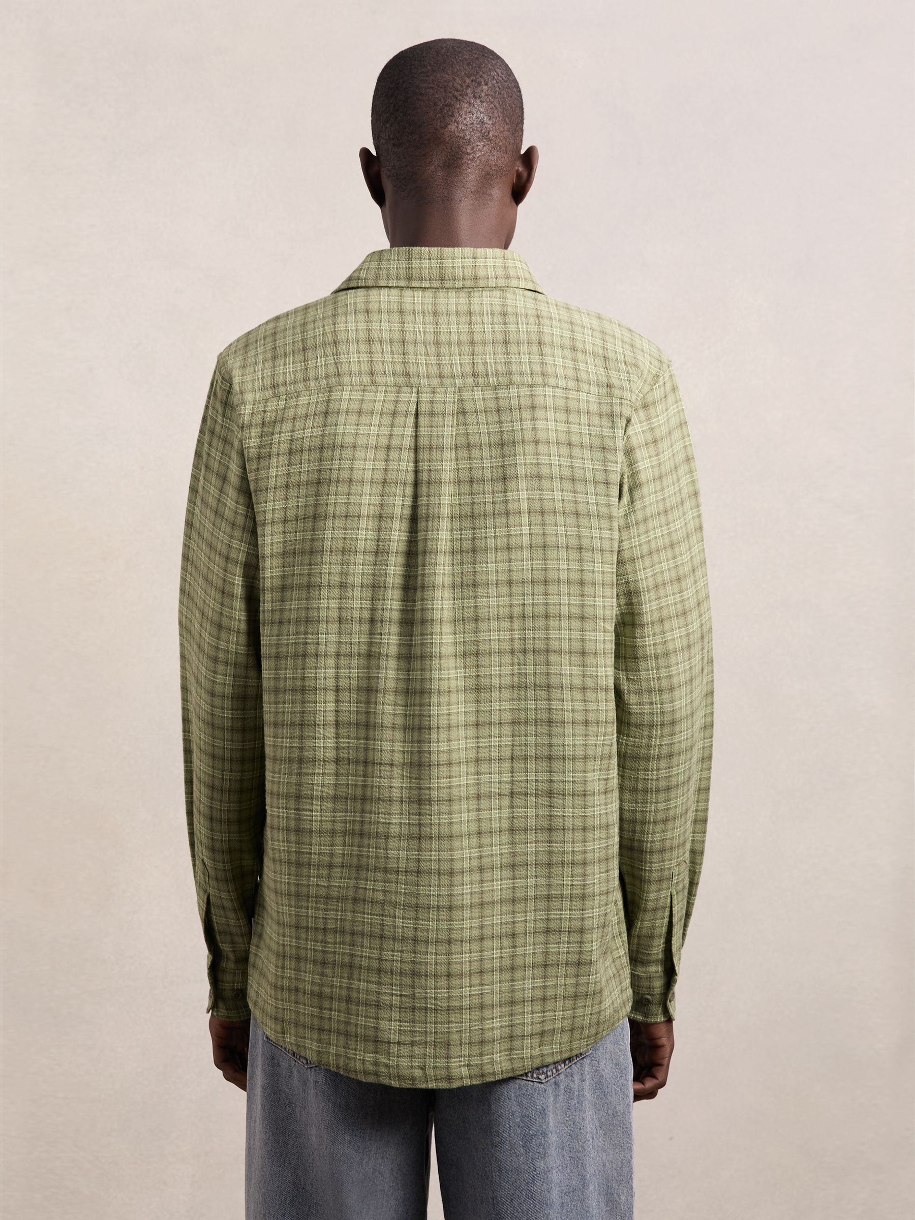 Check Shirt in Olive Night