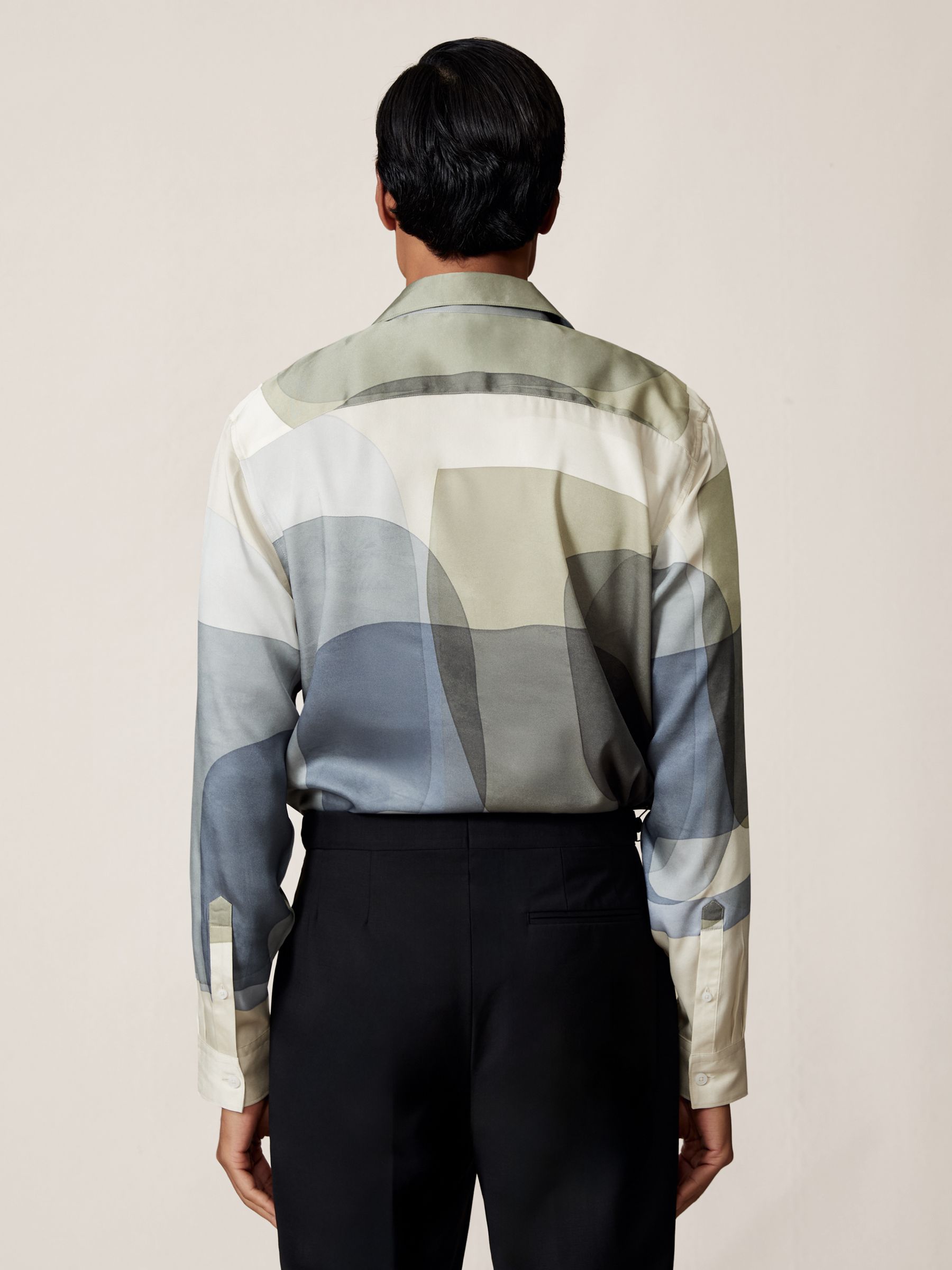 Abstract-Print Long-Sleeve Shirt in Multi