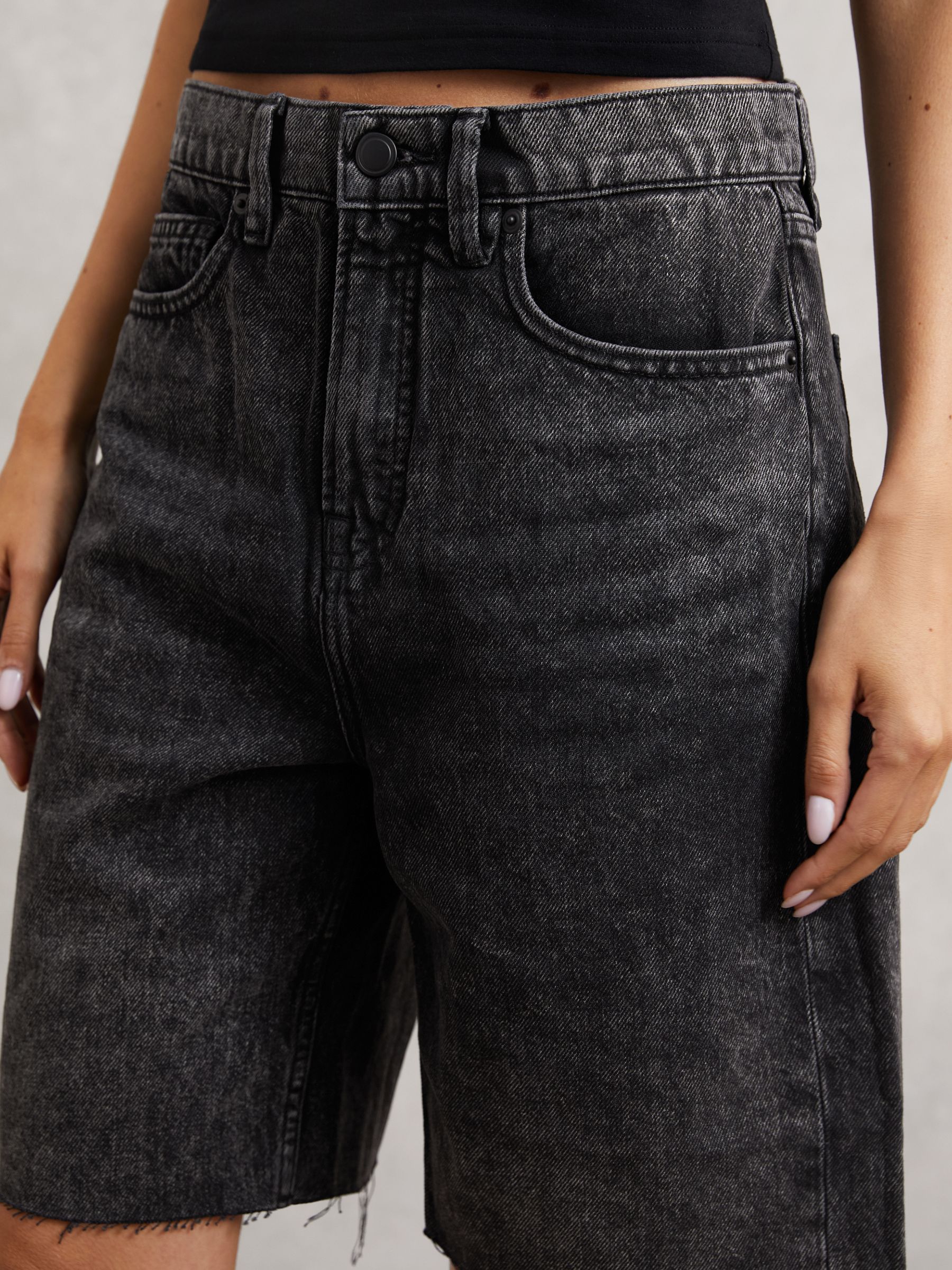 Good American Denim Bermuda Shorts in Black