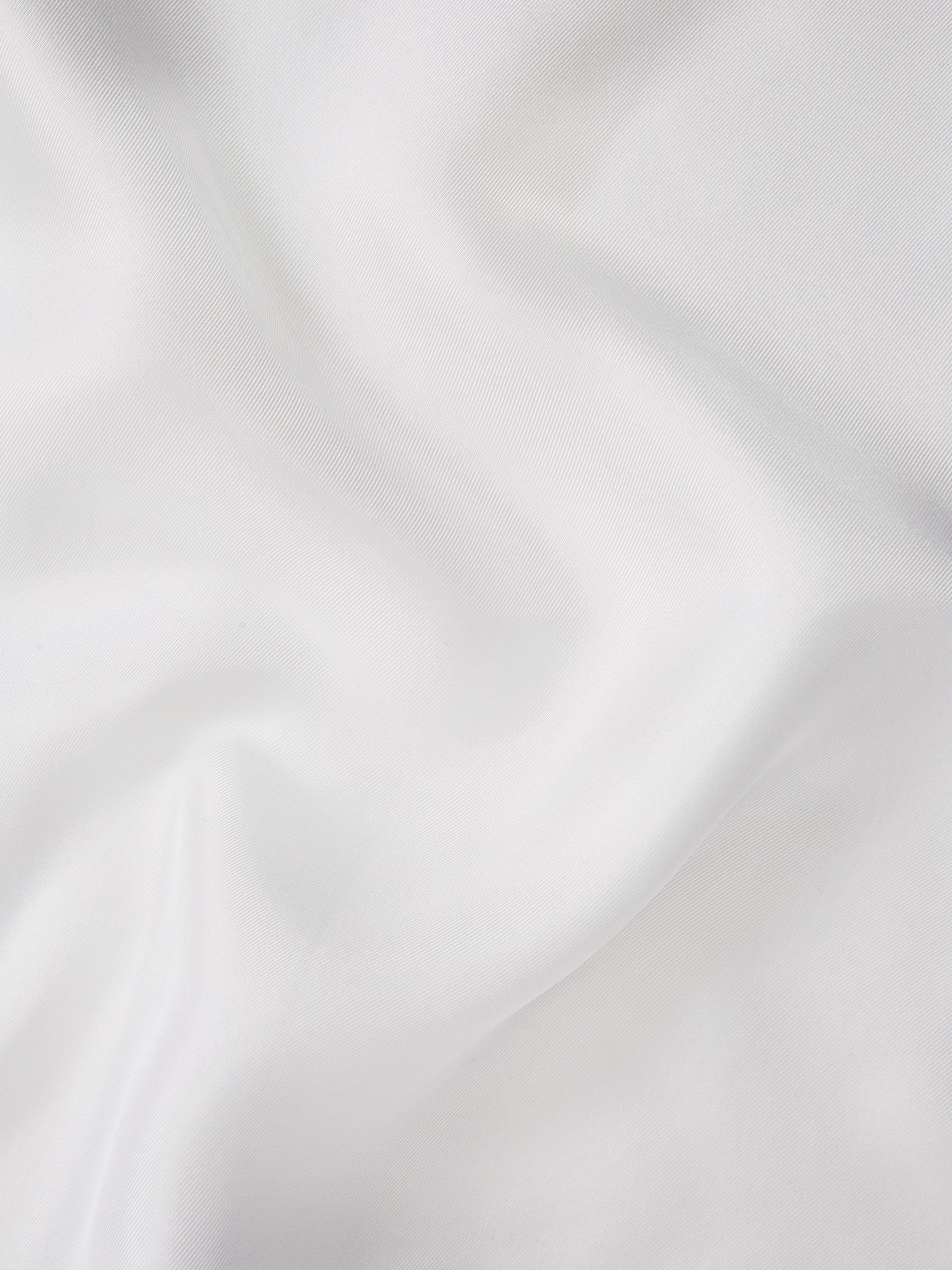 Plain Silk Pocket Square in White