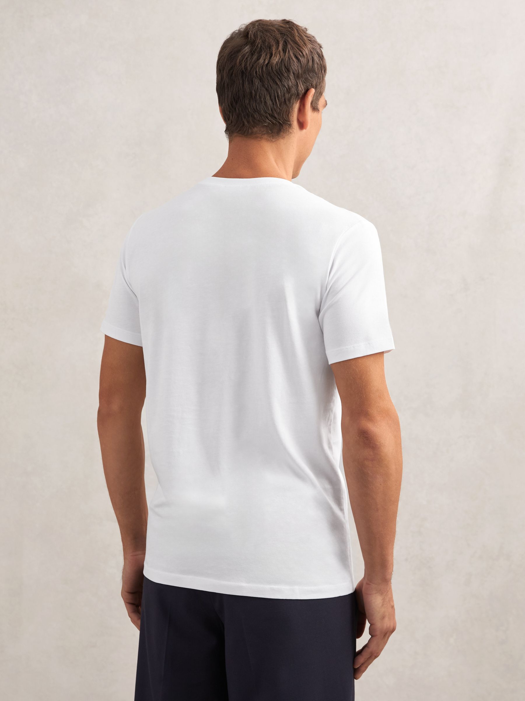 Cotton V-Neck T-Shirt in White