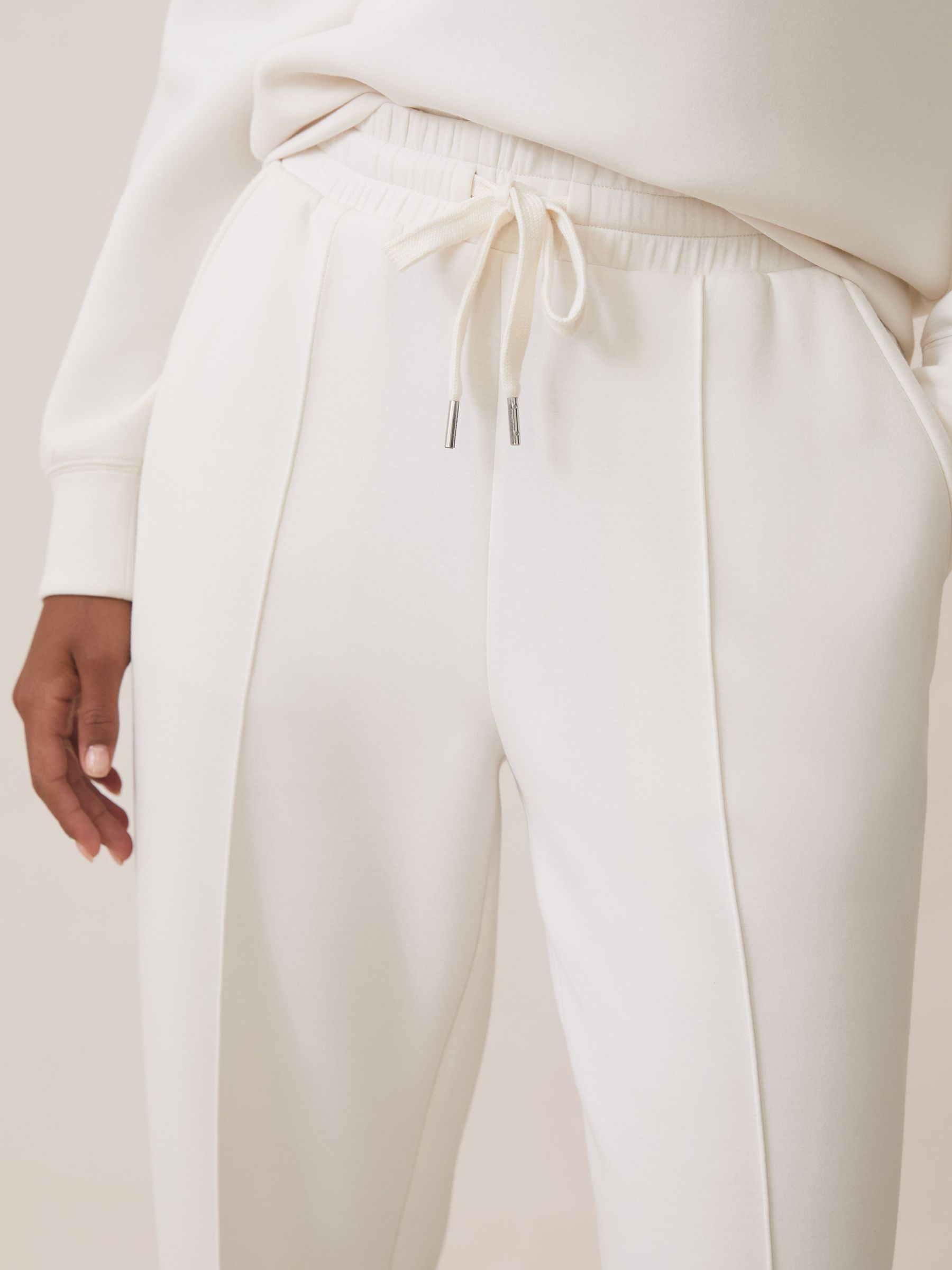 Modal-Blend Interlock Wide-Leg Joggers in Ivory