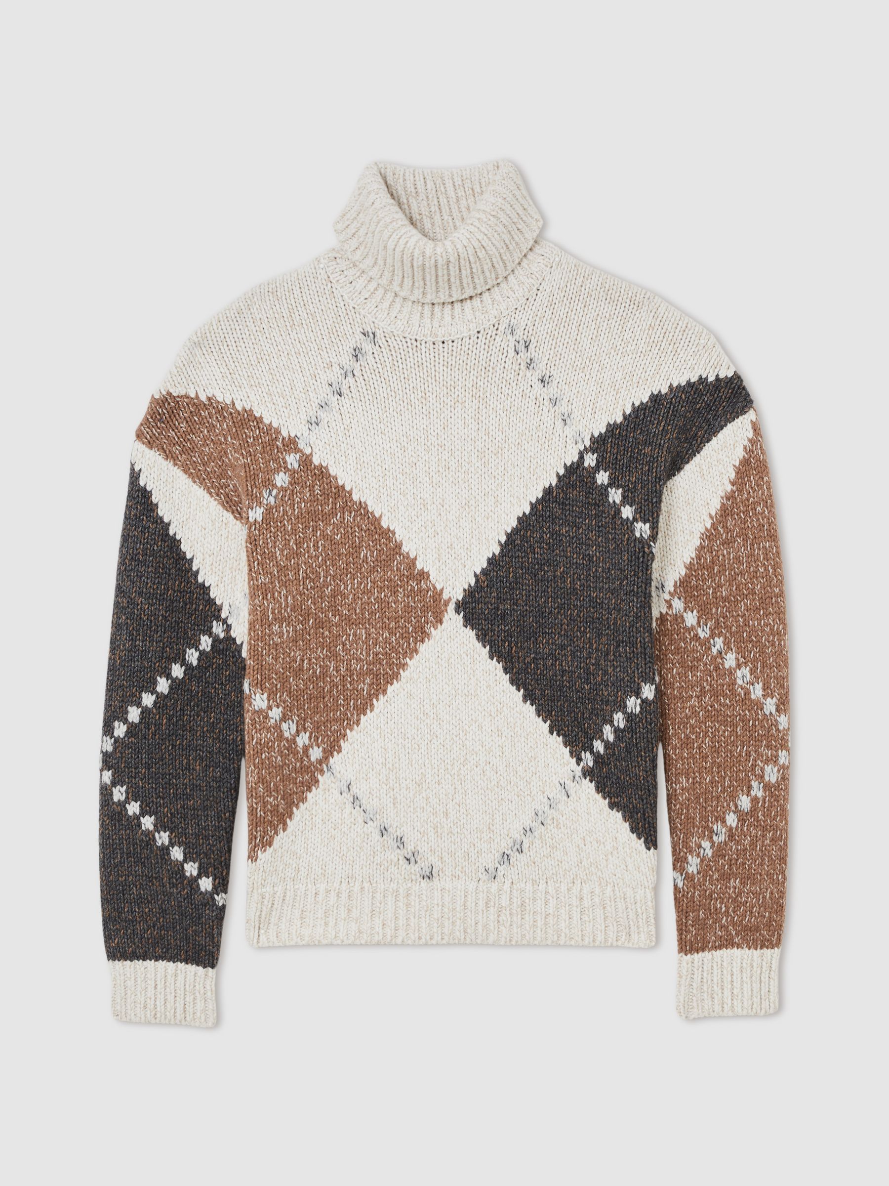 Jumper in Camel Brown Multi