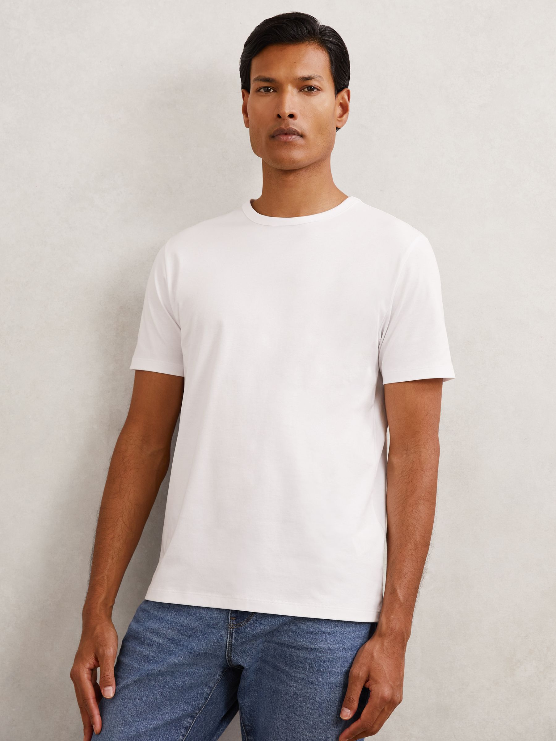 2 Pack Airwater-Cotton Crew T-Shirt in White/White