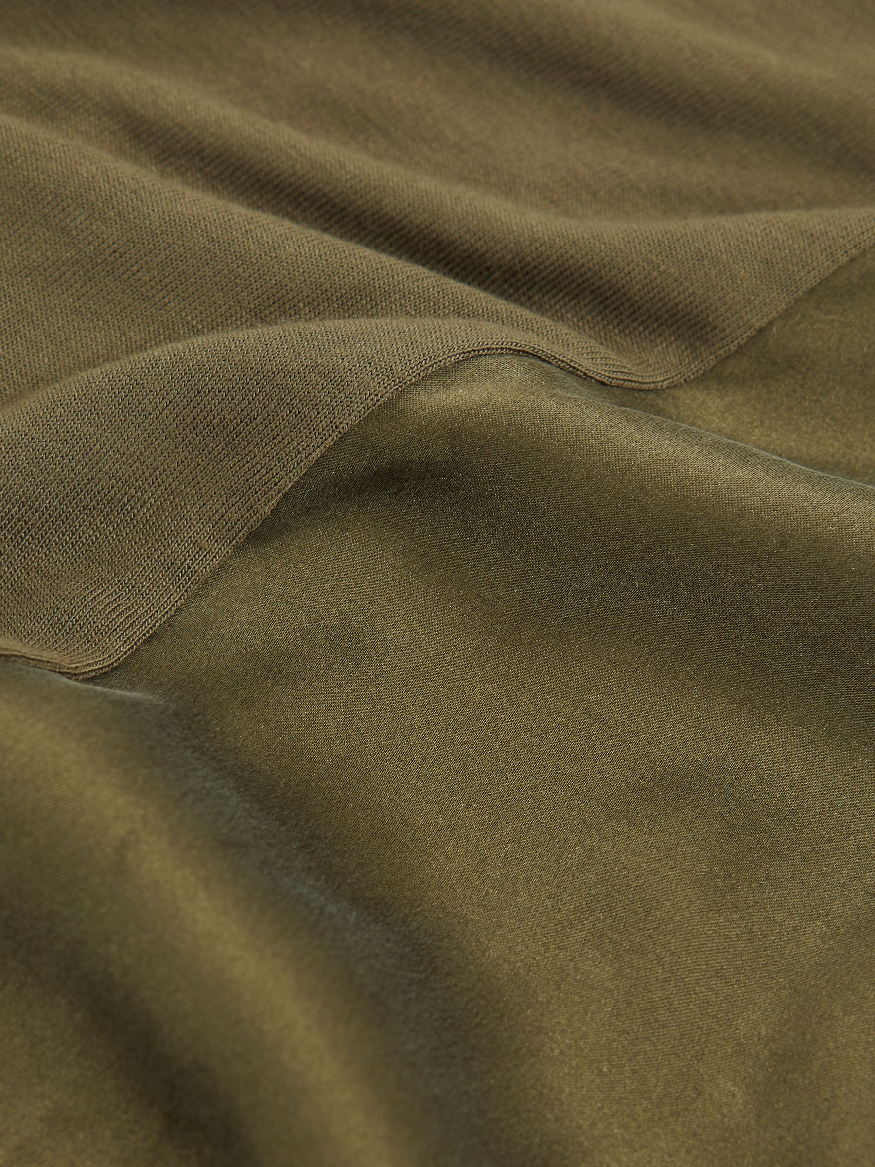 Silk-Front Cami Top in Khaki Green