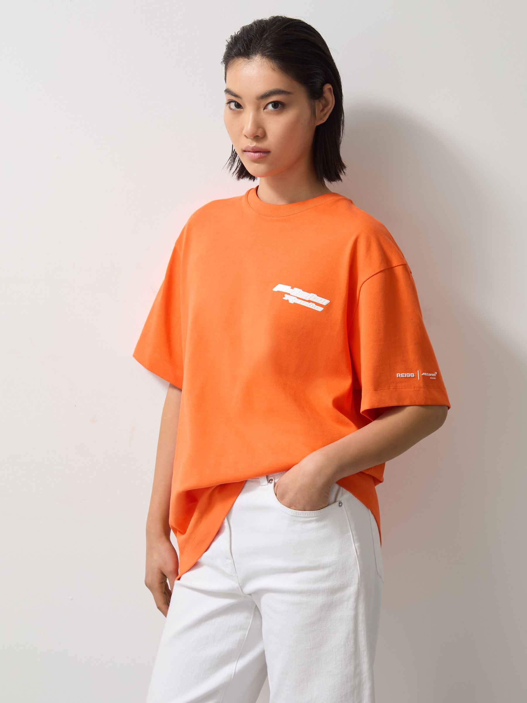 McLaren F1 Team Oversize Unisex Fit Logo T-Shirt in Papaya Orange