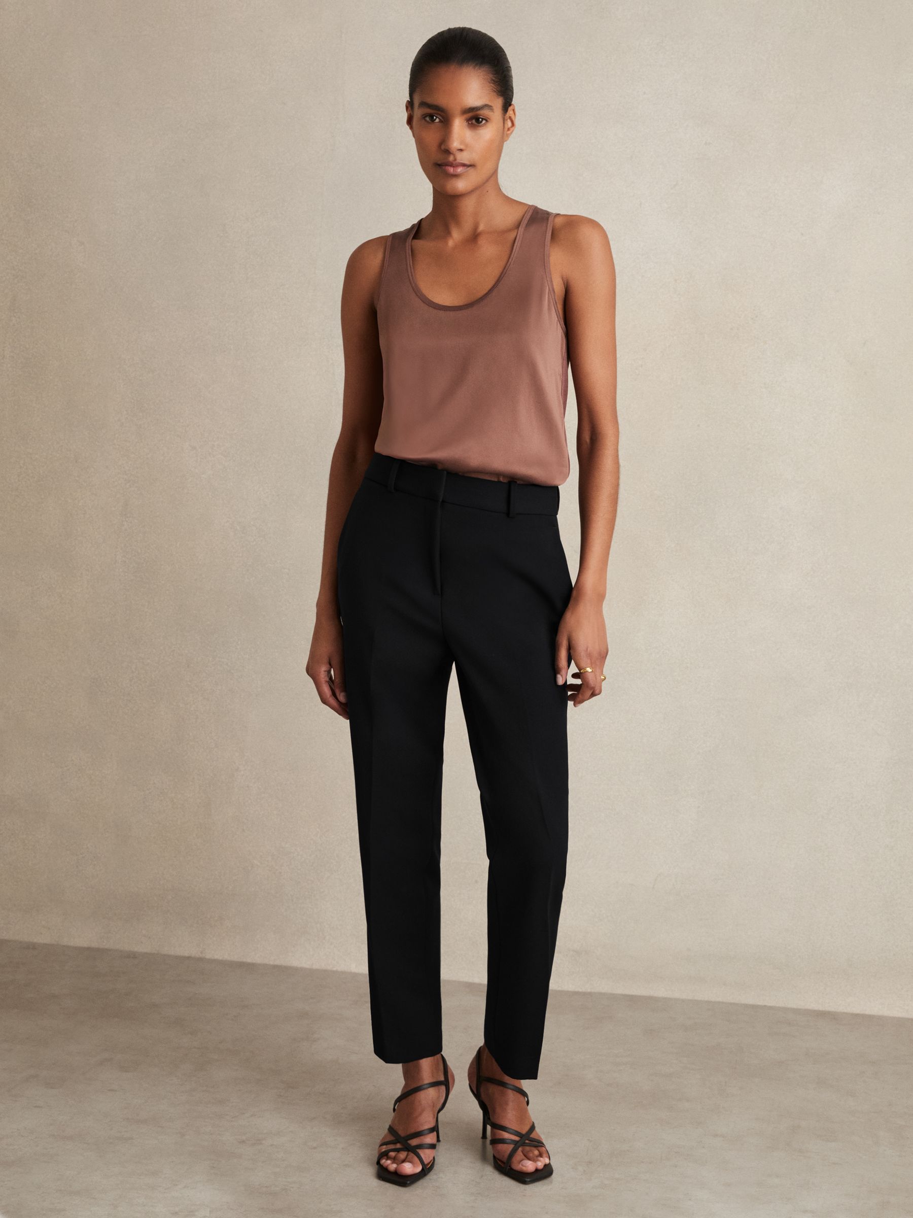 Petite Slim Fit Suit Trousers in Mink Neutral