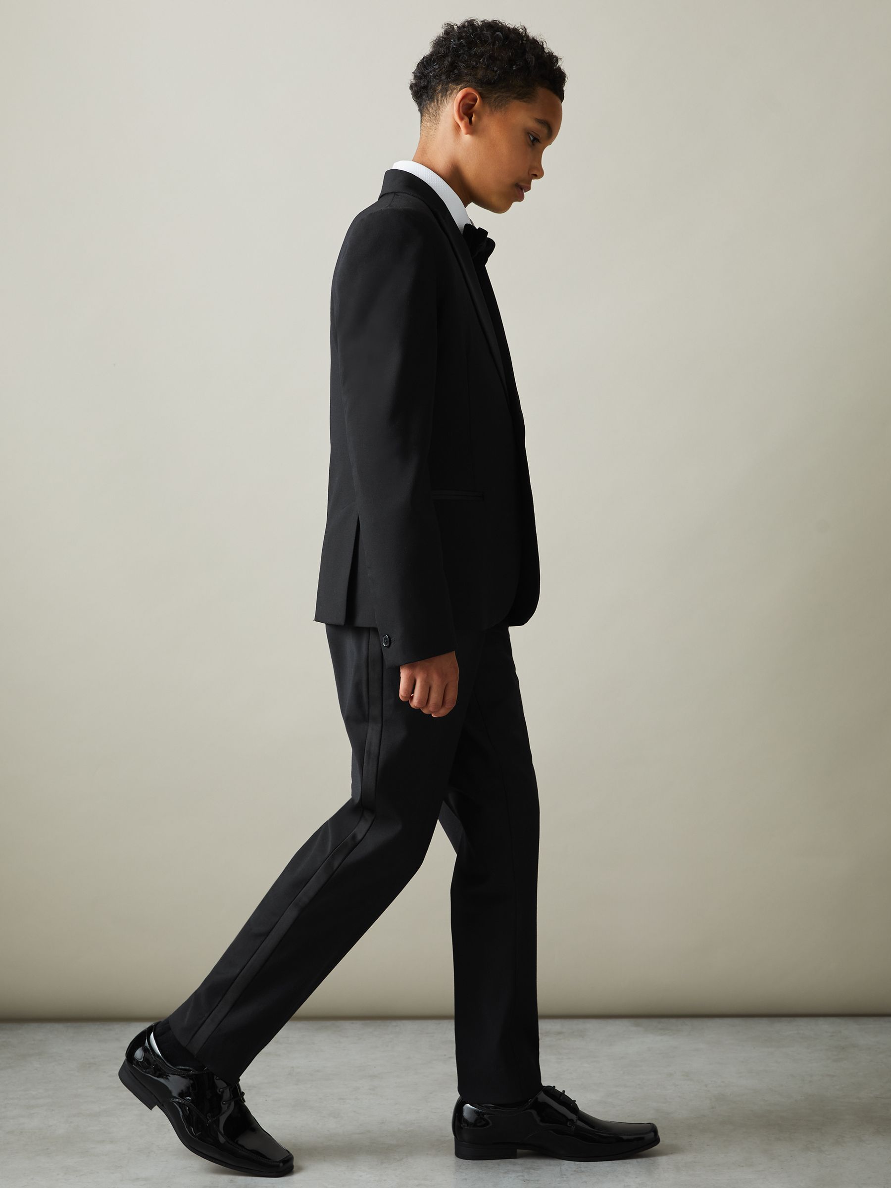 13-14 yrs Tuxedo Satin Stripe Trousers in Black