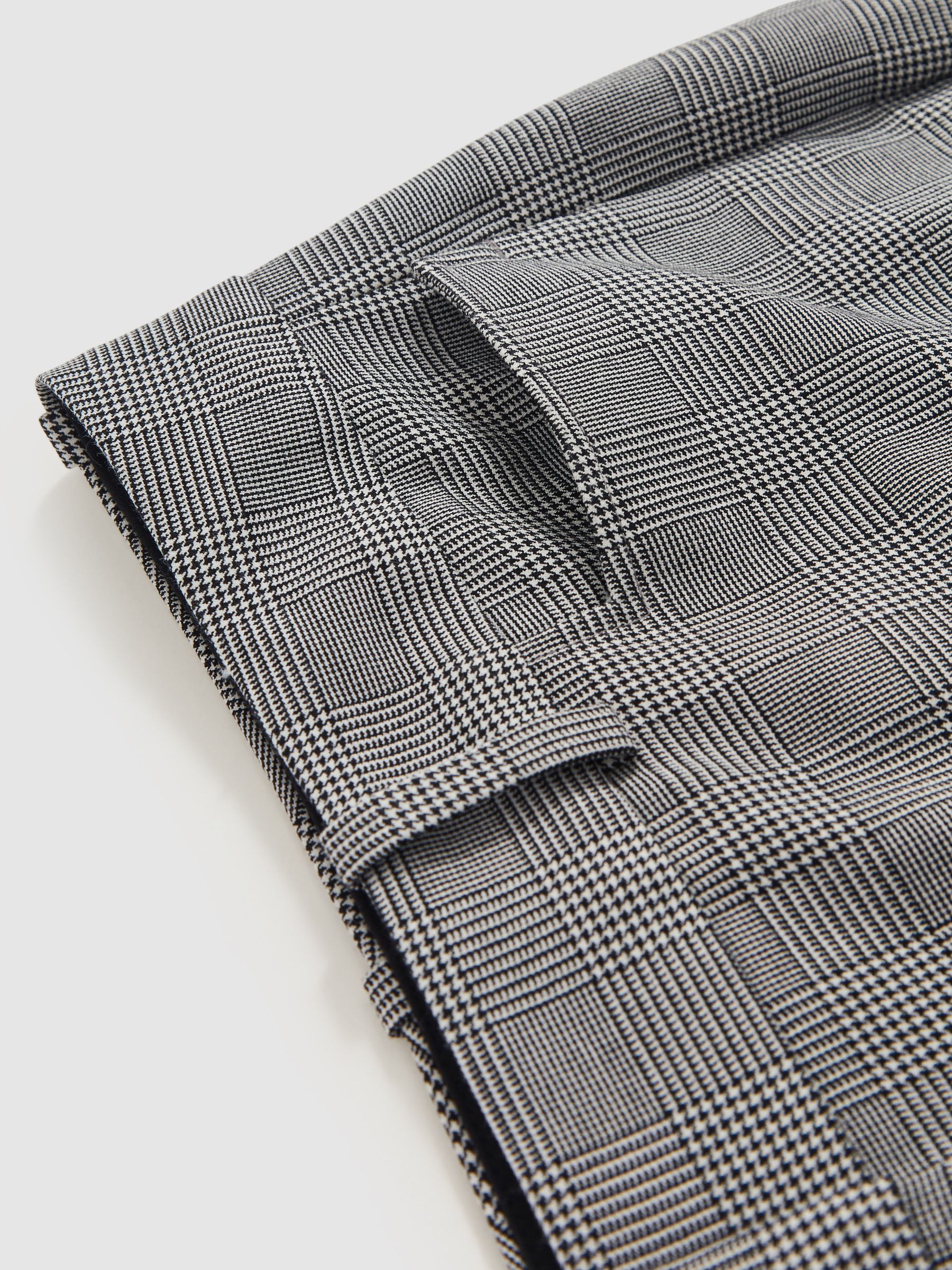 Petite Check Flared Suit Trousers in Grey