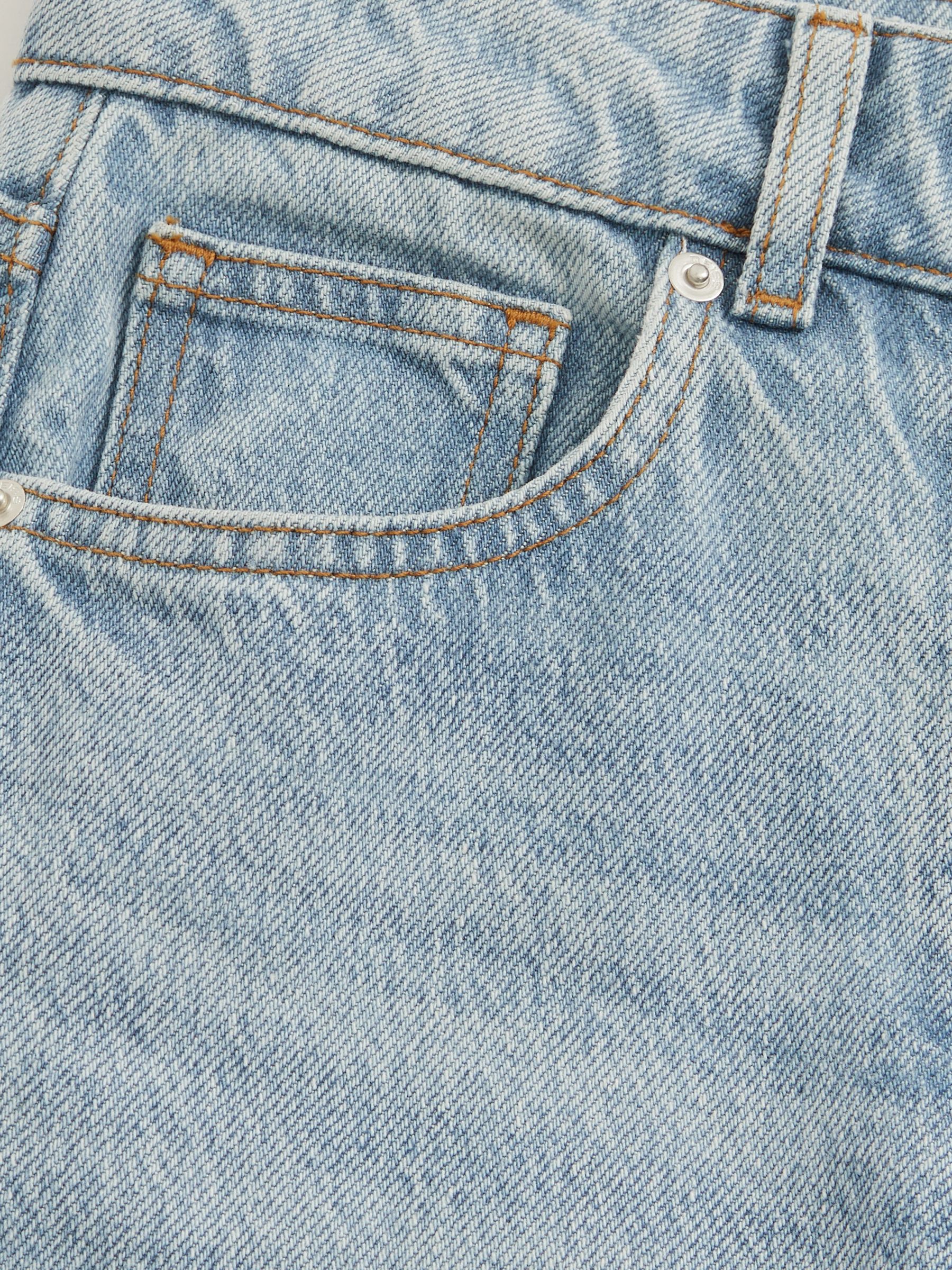 Mid-Rise Straight-Leg Jeans in Pale Blue