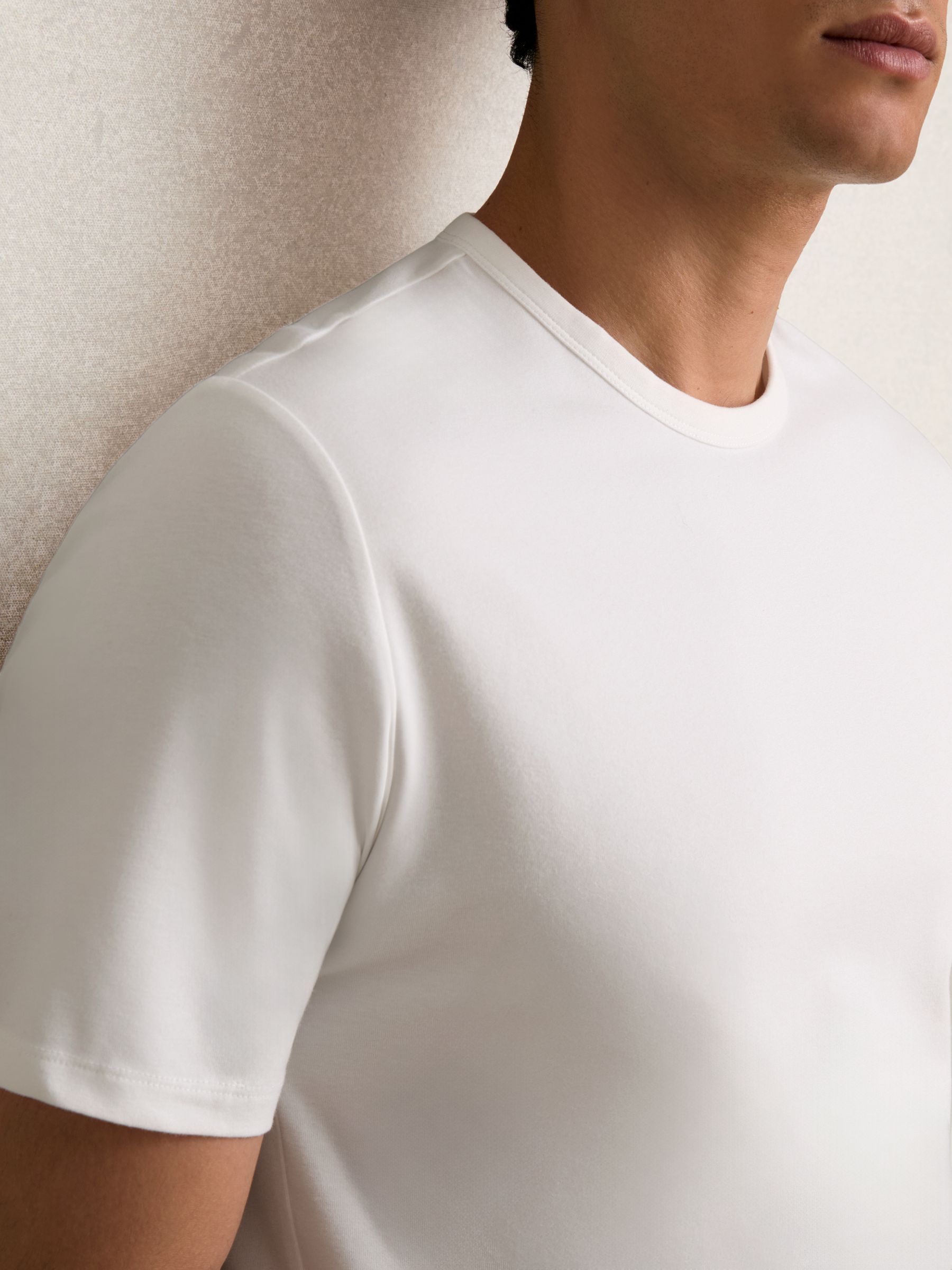 Stretch-Cotton Crew-Neck T-Shirt in White