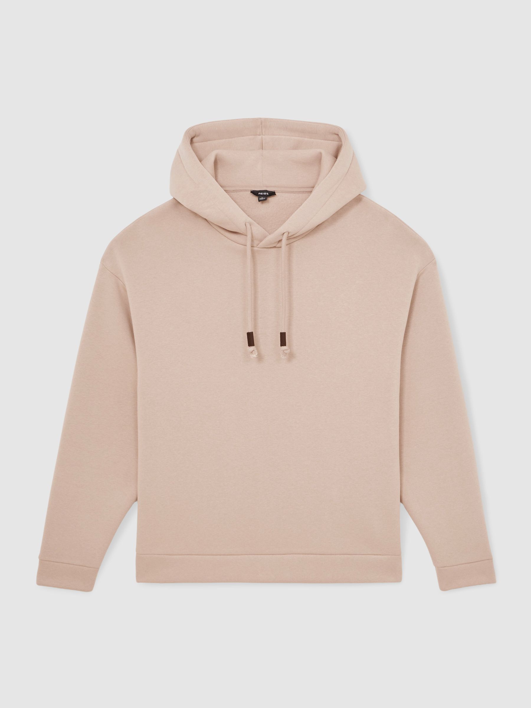 Cotton-Blend Fleece-Back Hoodie in Pink