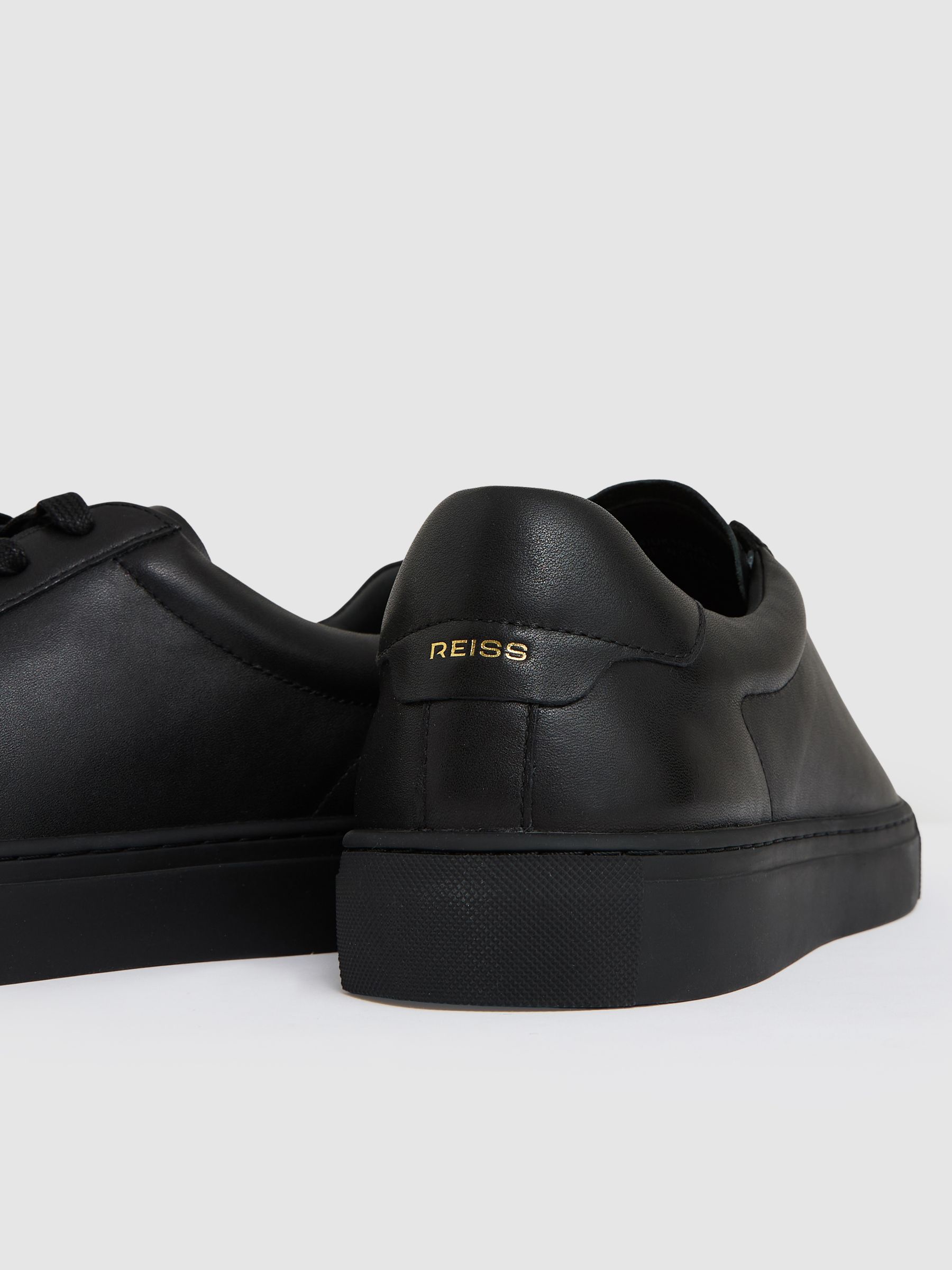Leather Low-Top Trainers in All Black