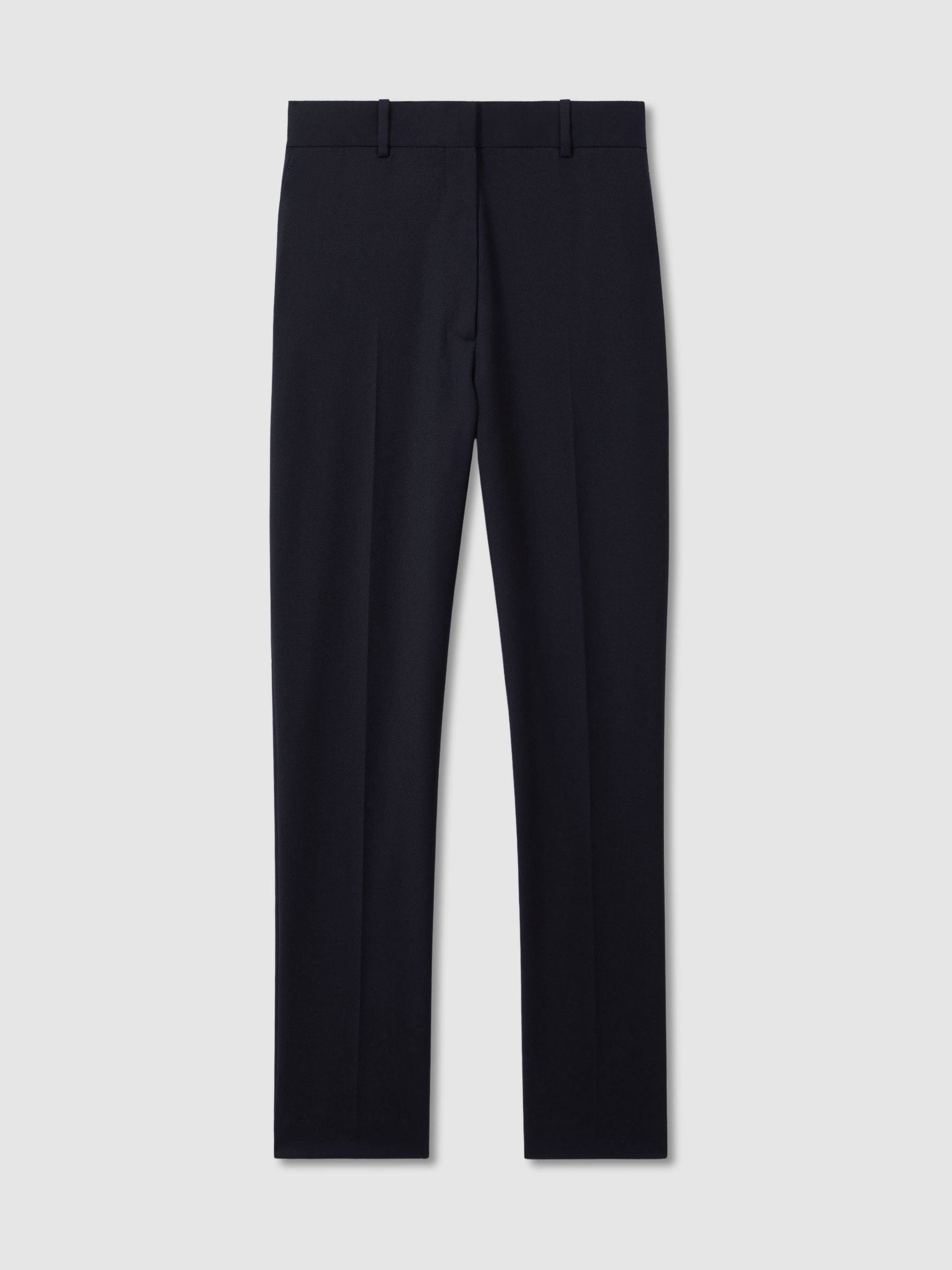 Petite Wool-Blend Tailored Flared Suit Trousers in Navy