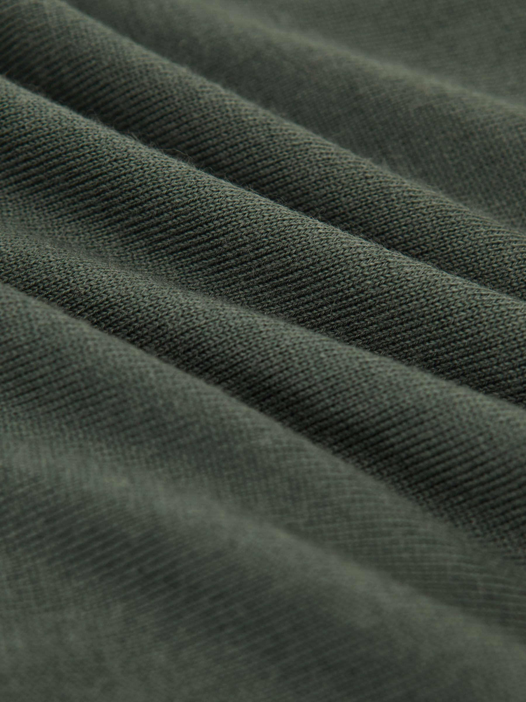 Merino Wool Roll-Neck Jumper in Kale Green