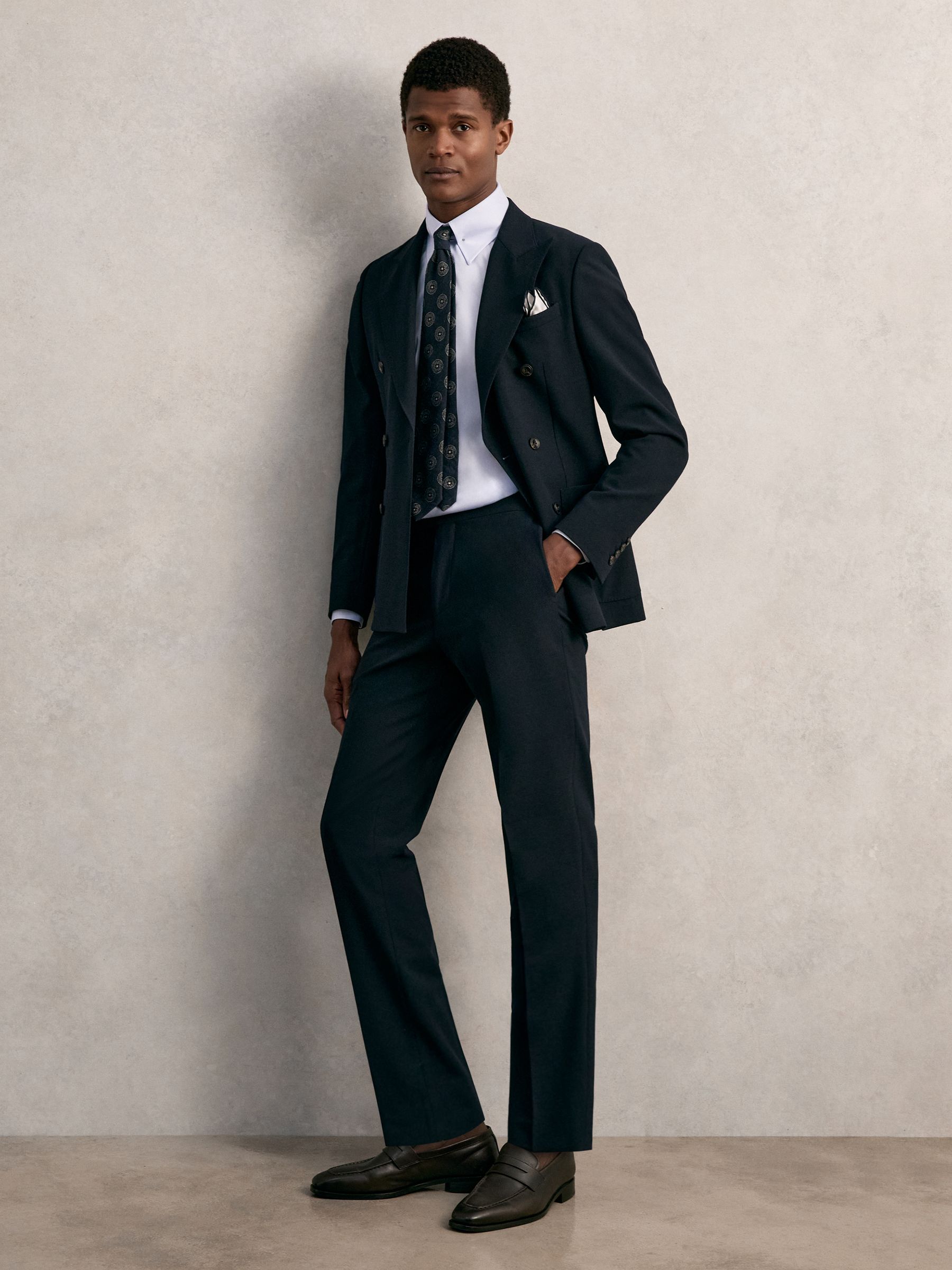 Slim Fit Cotton Pin Collar Shirt in Soft Blue