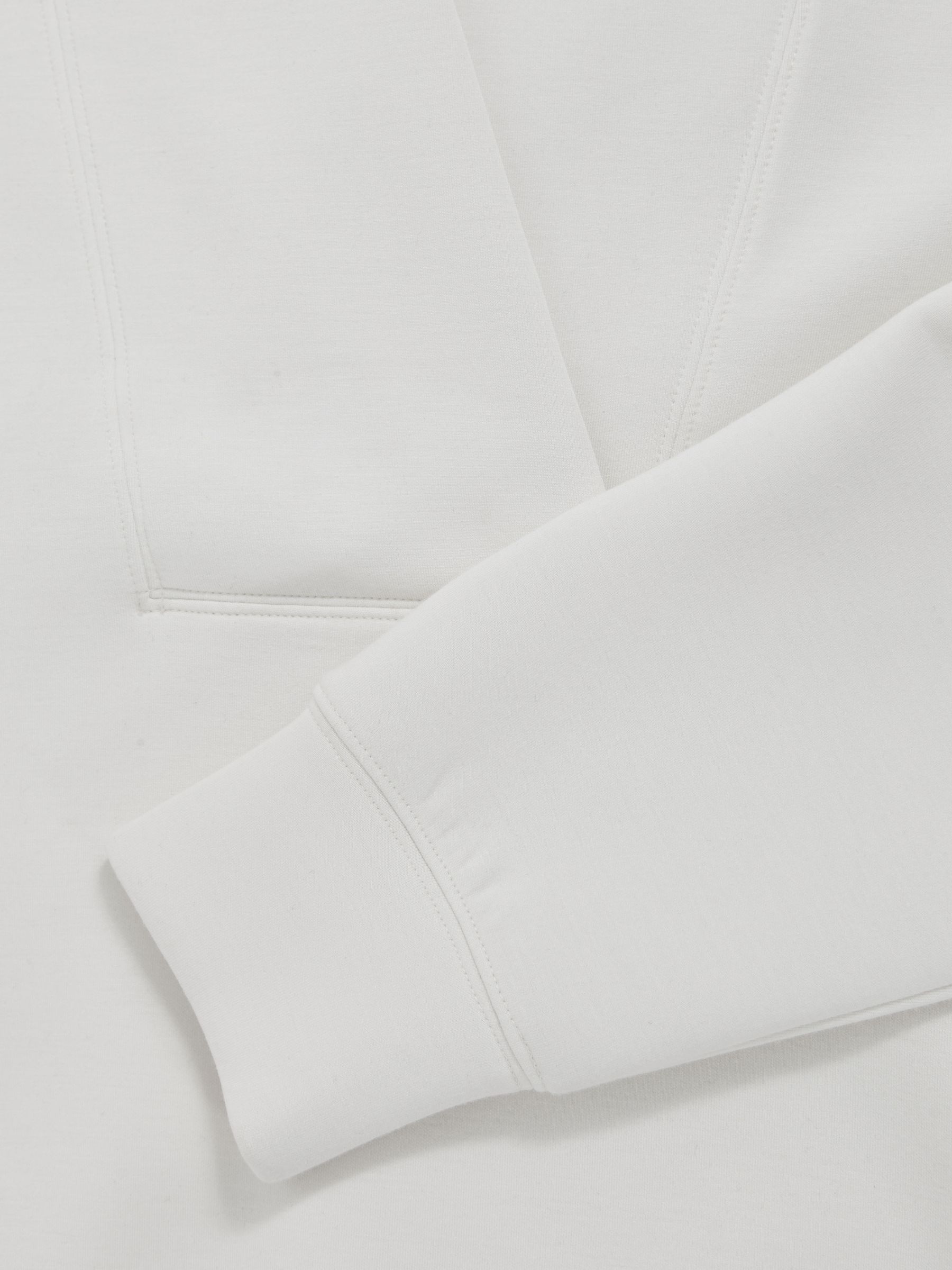 Interlock Shawl-Neck Sweatshirt with Modal in Ivory