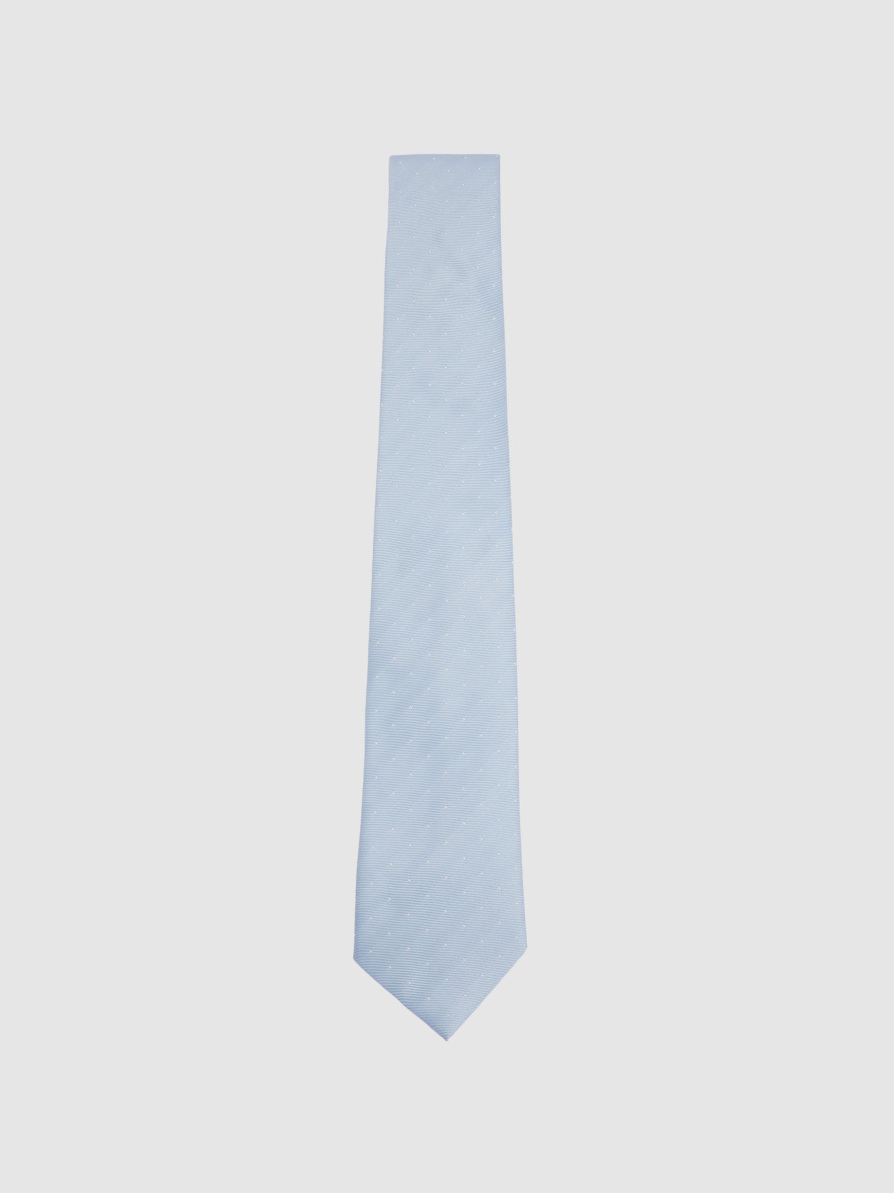 Polka Dot Silk Tie in Light Blue