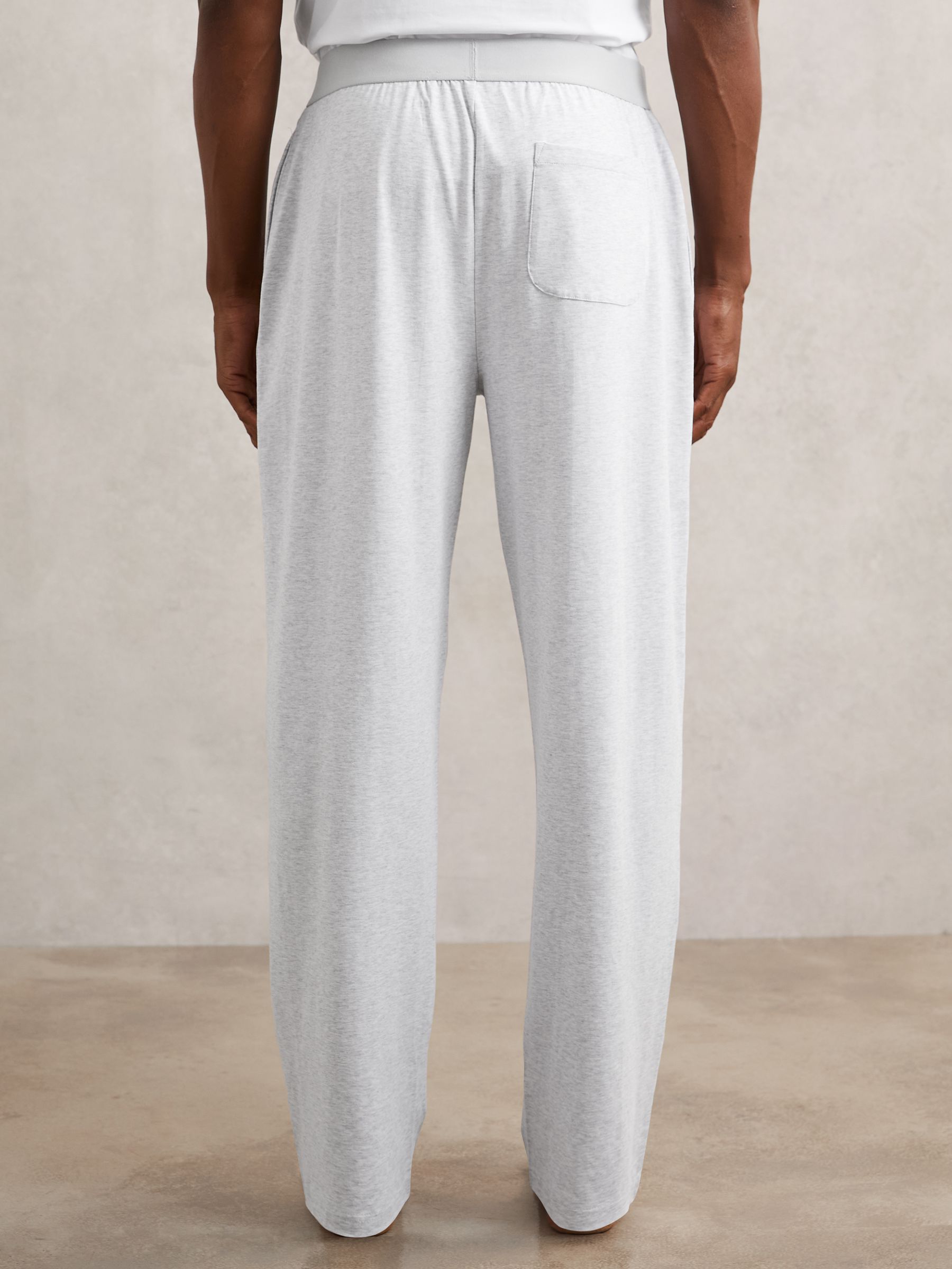 Cotton Jersey Logo-Waistband Joggers with Stretch in Soft Grey