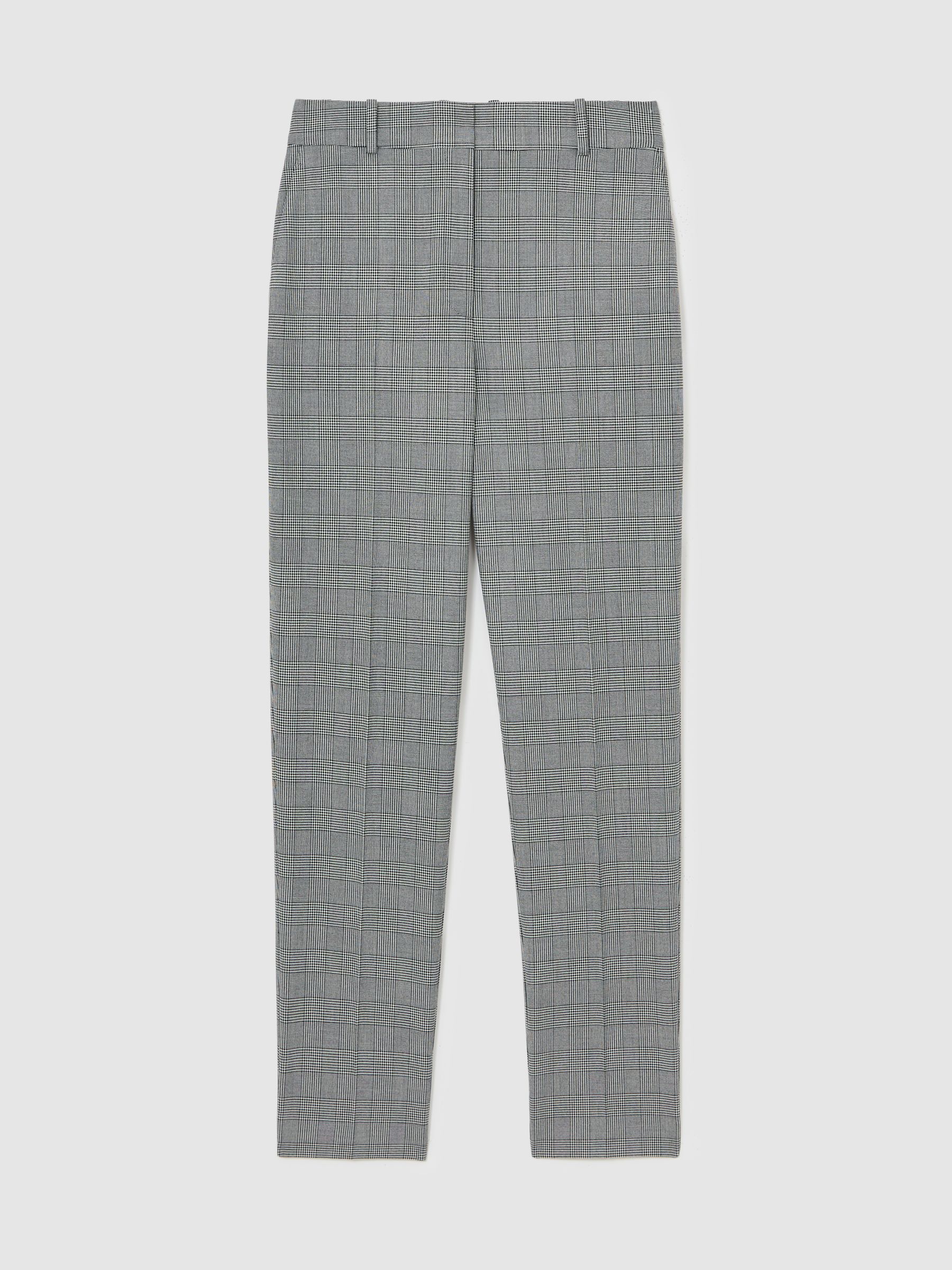 Check Slim-Fit Suit Trousers in Grey