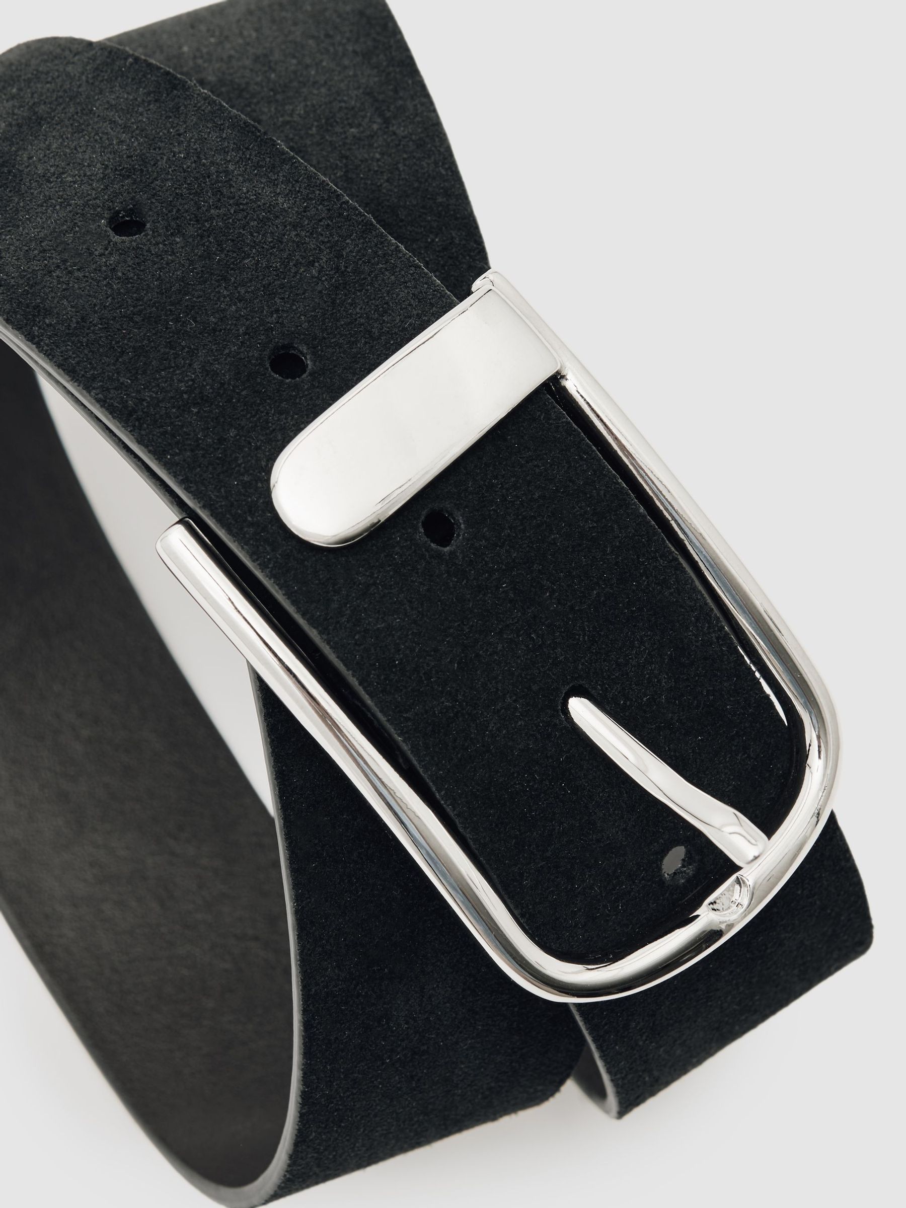 Leather Half Keeper Belt in Black