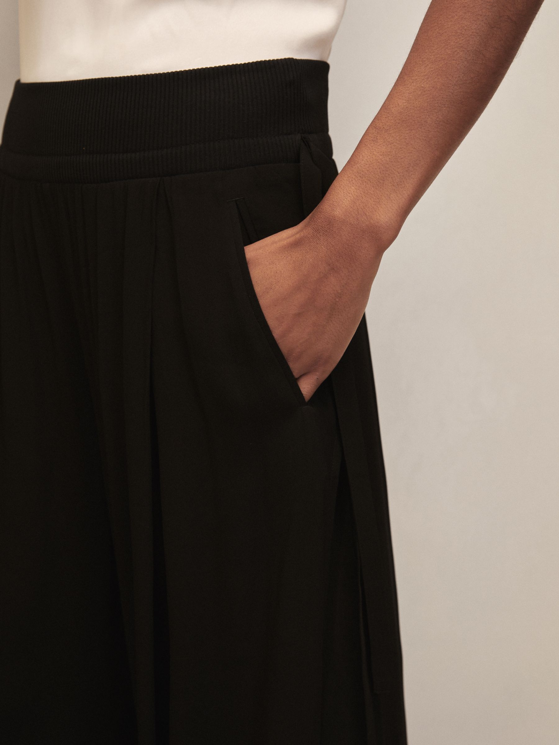 Petite Reiss | Royal Ballet Chiffon Trousers in Black