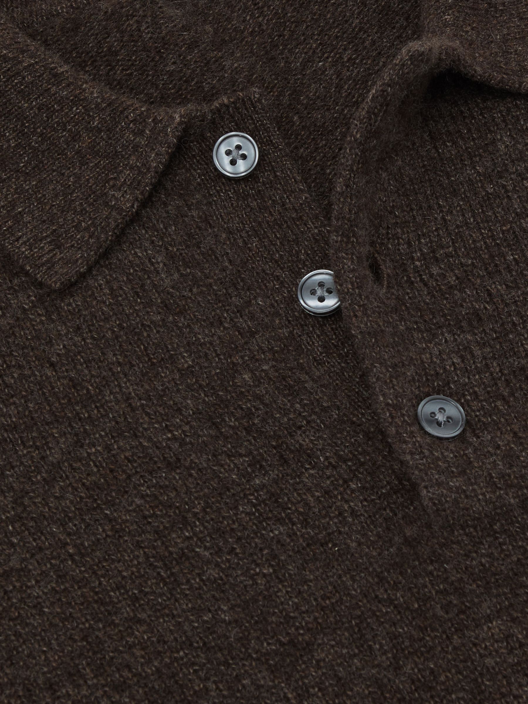 Atelier 100% Cashmere Polo Jumper in Chocolate Brown