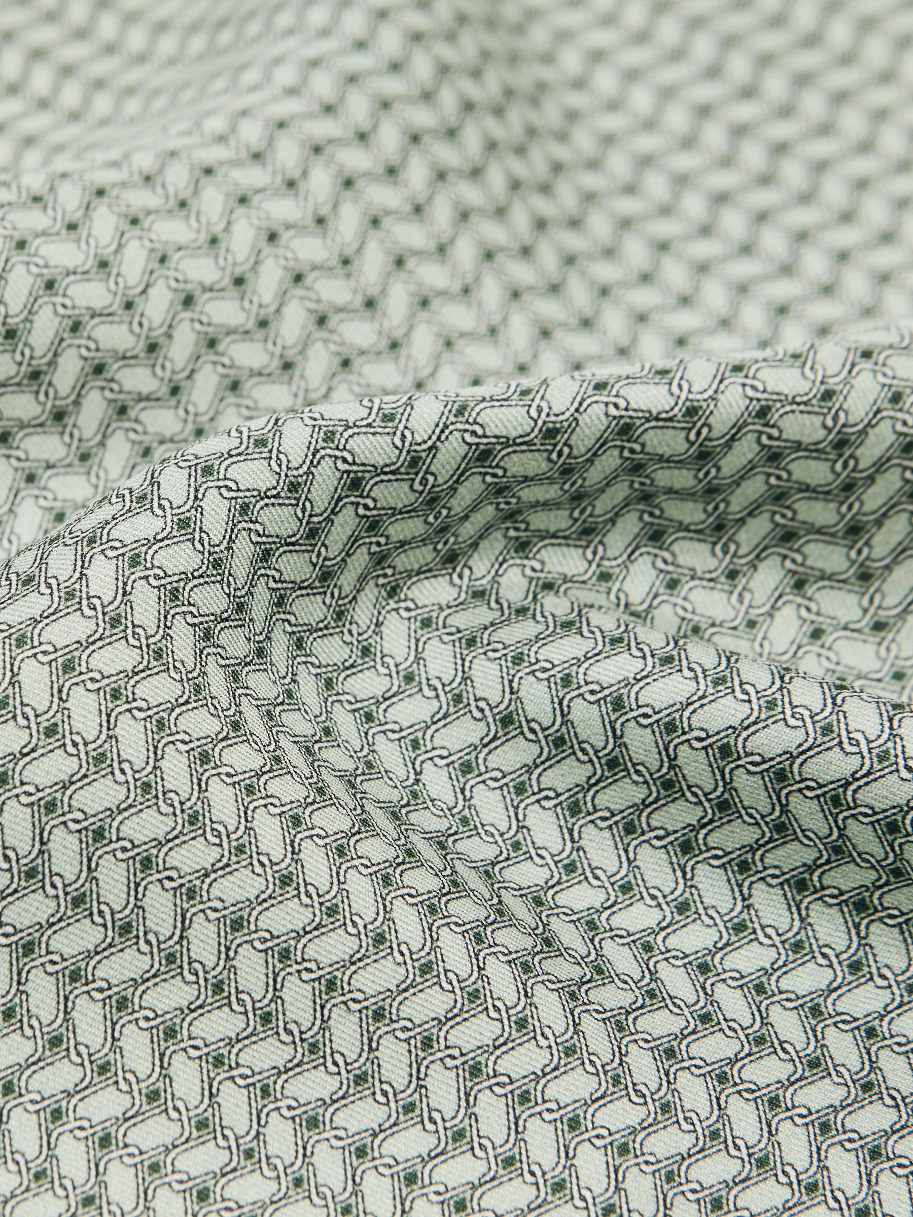 Geo Chain Detail Pocket Square in Sage