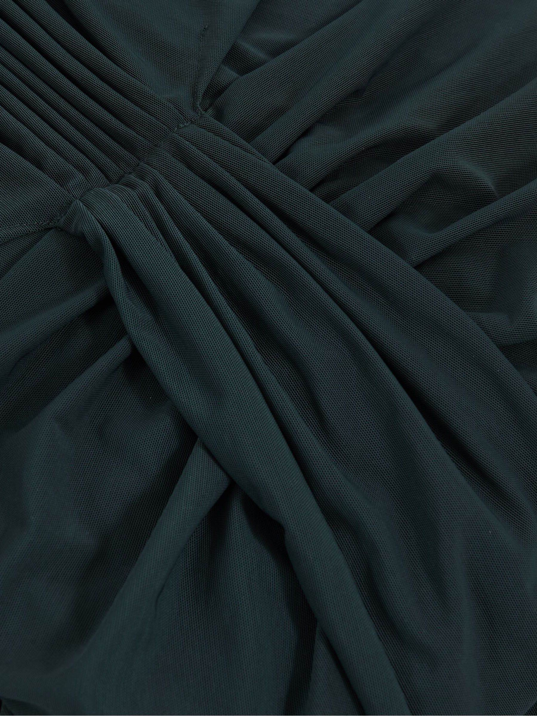 Ruched Sleeveless Maxi Dress in Teal