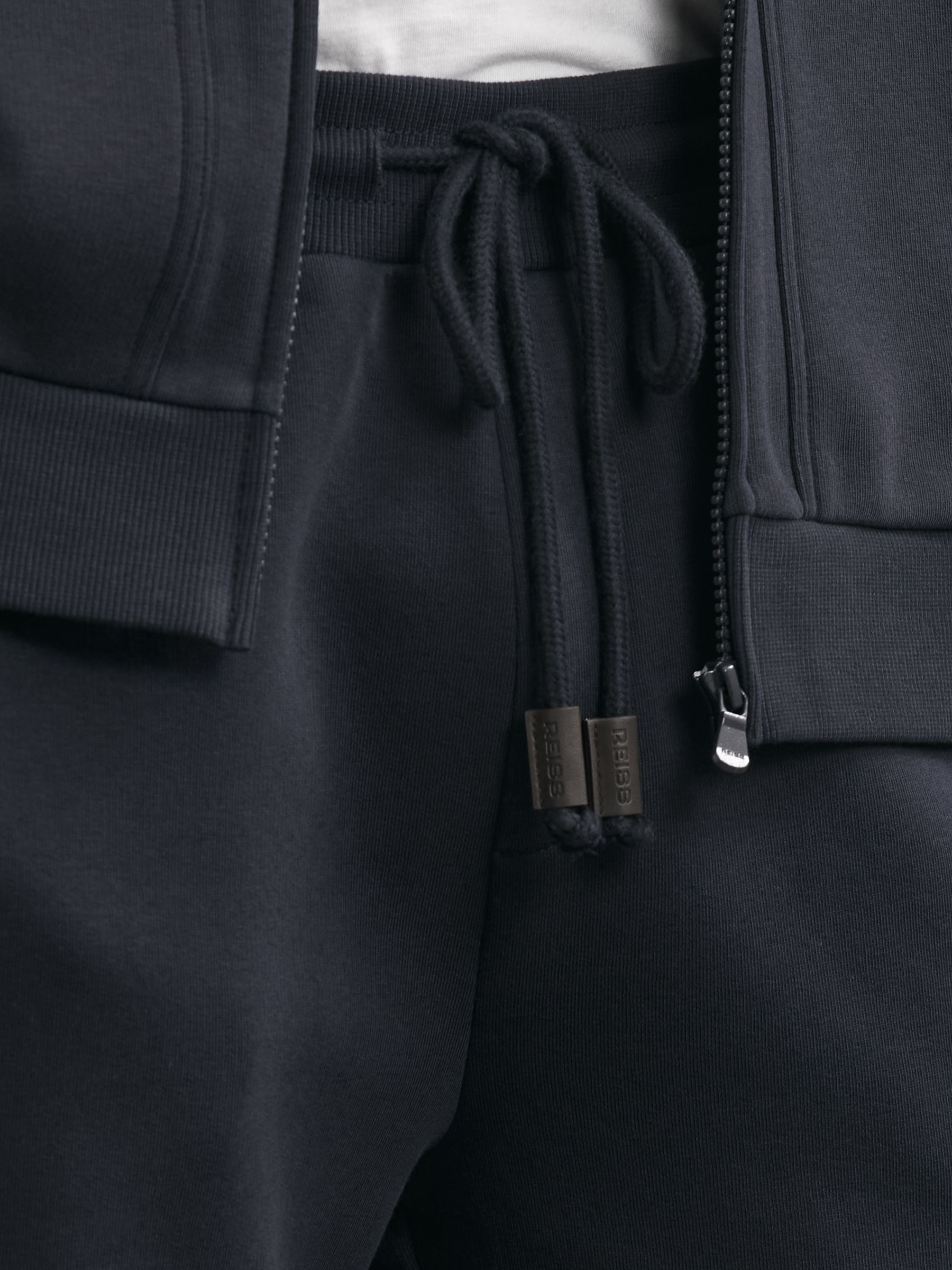 Cotton-Blend Drawstring Joggers in Navy