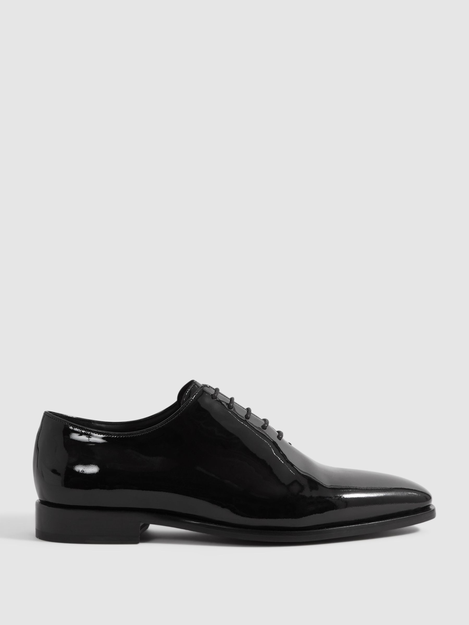 Patent Leather Lace-Up Shoes in Black