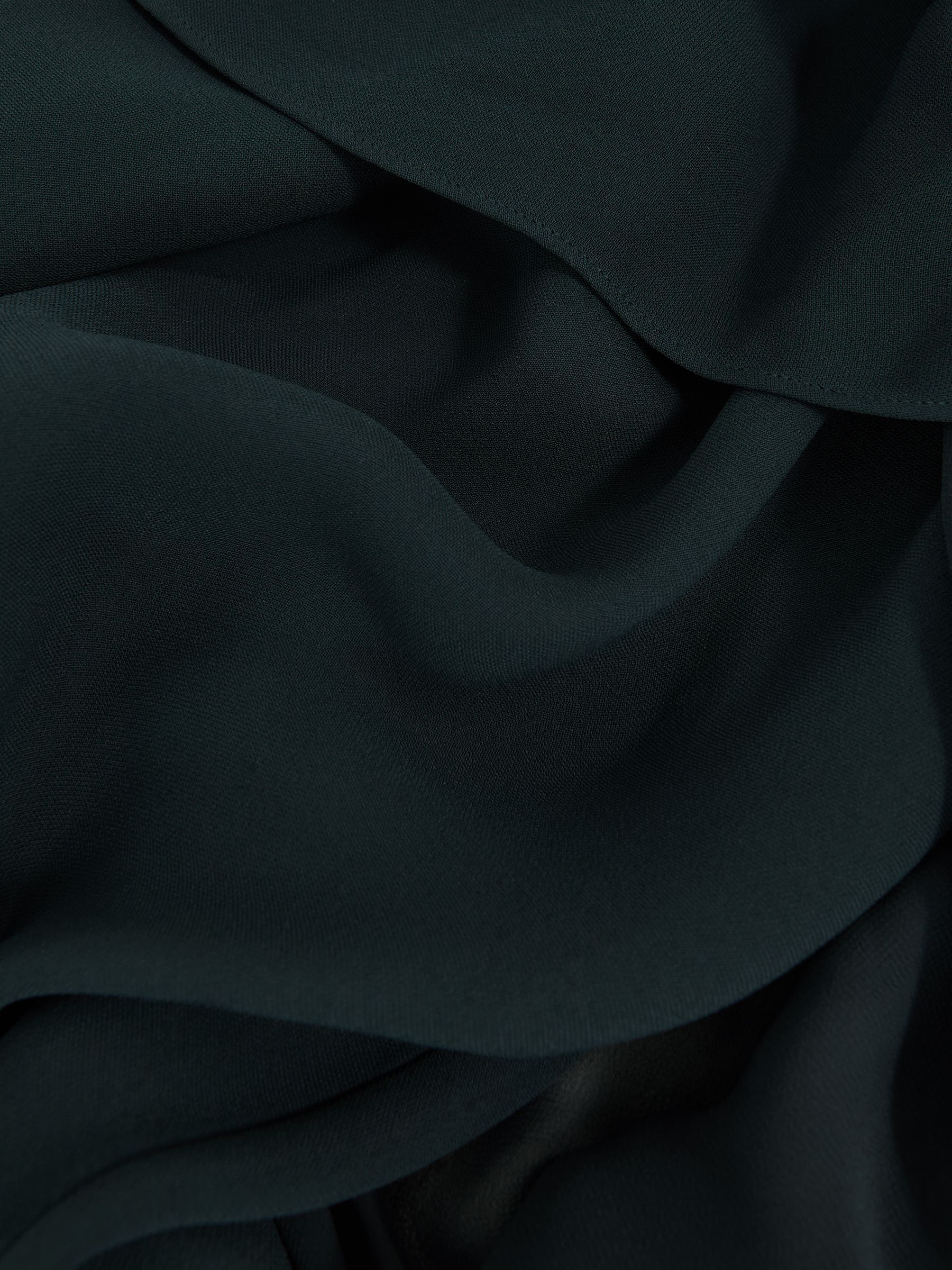 Crepe Cape Maxi Dress in Teal Green