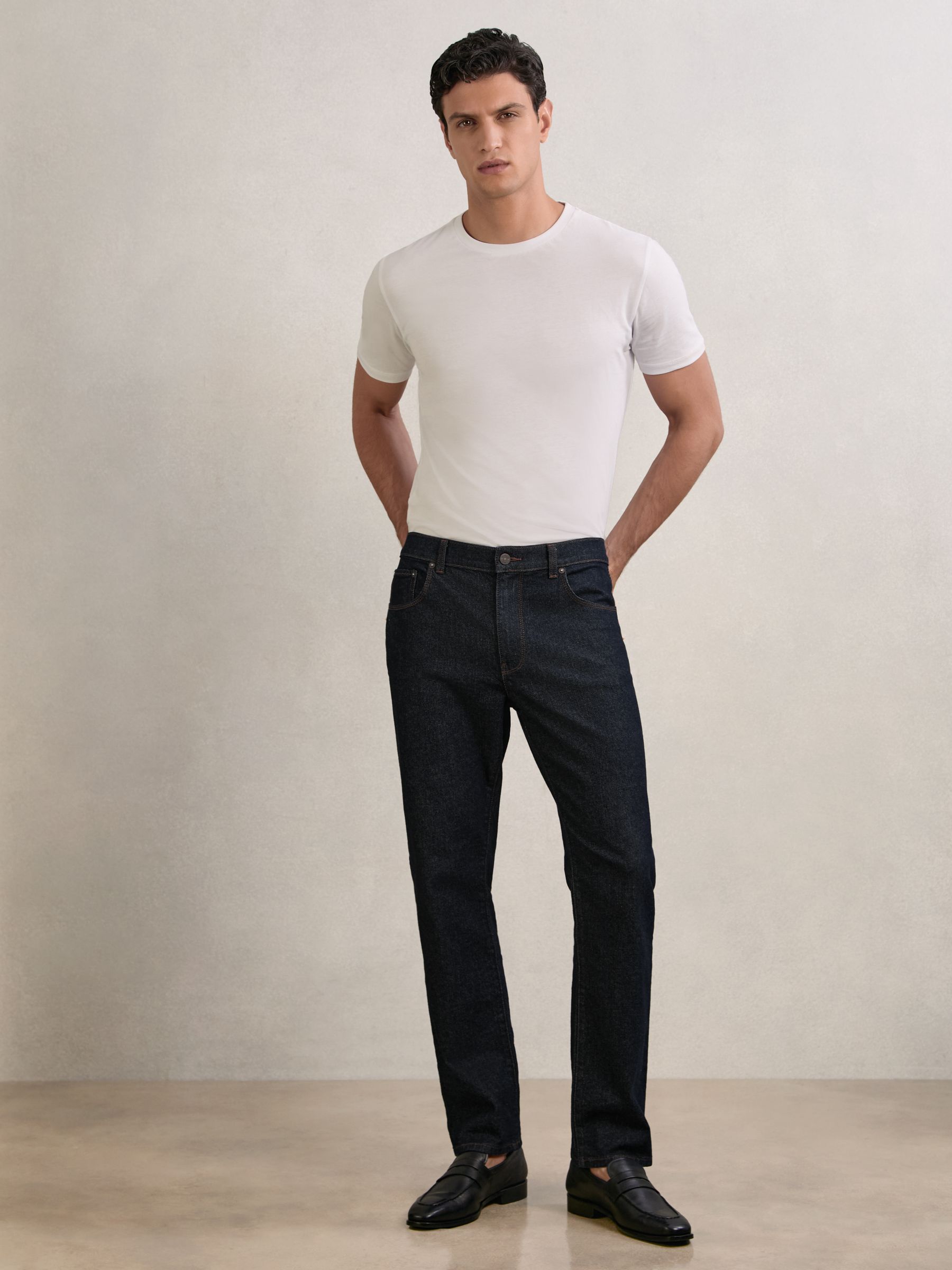 Straight-Leg Jeans in Raw Indigo