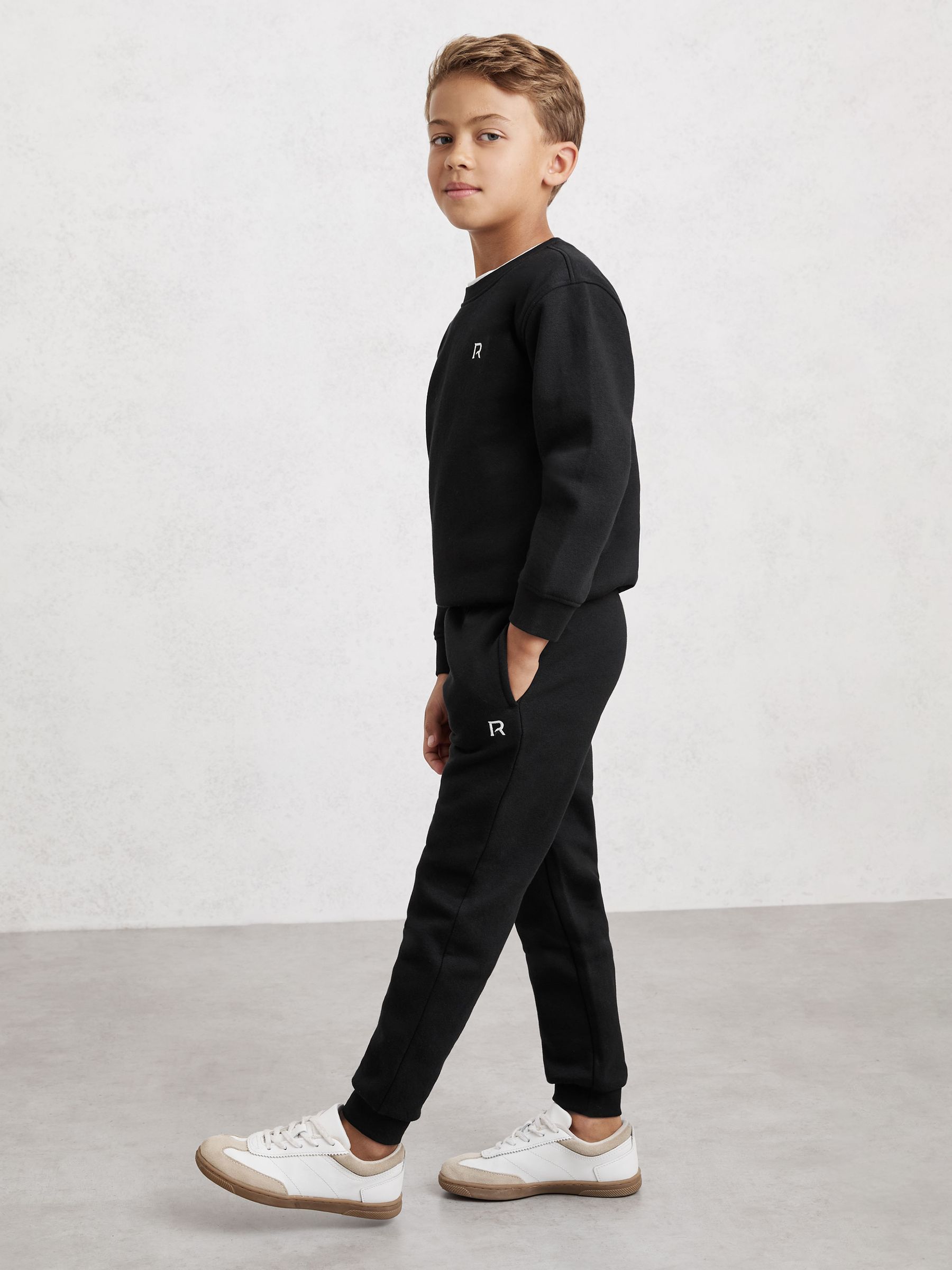 3-9 yrs Logo Sweatshirt and Joggers Set Cotton-Blend in Black